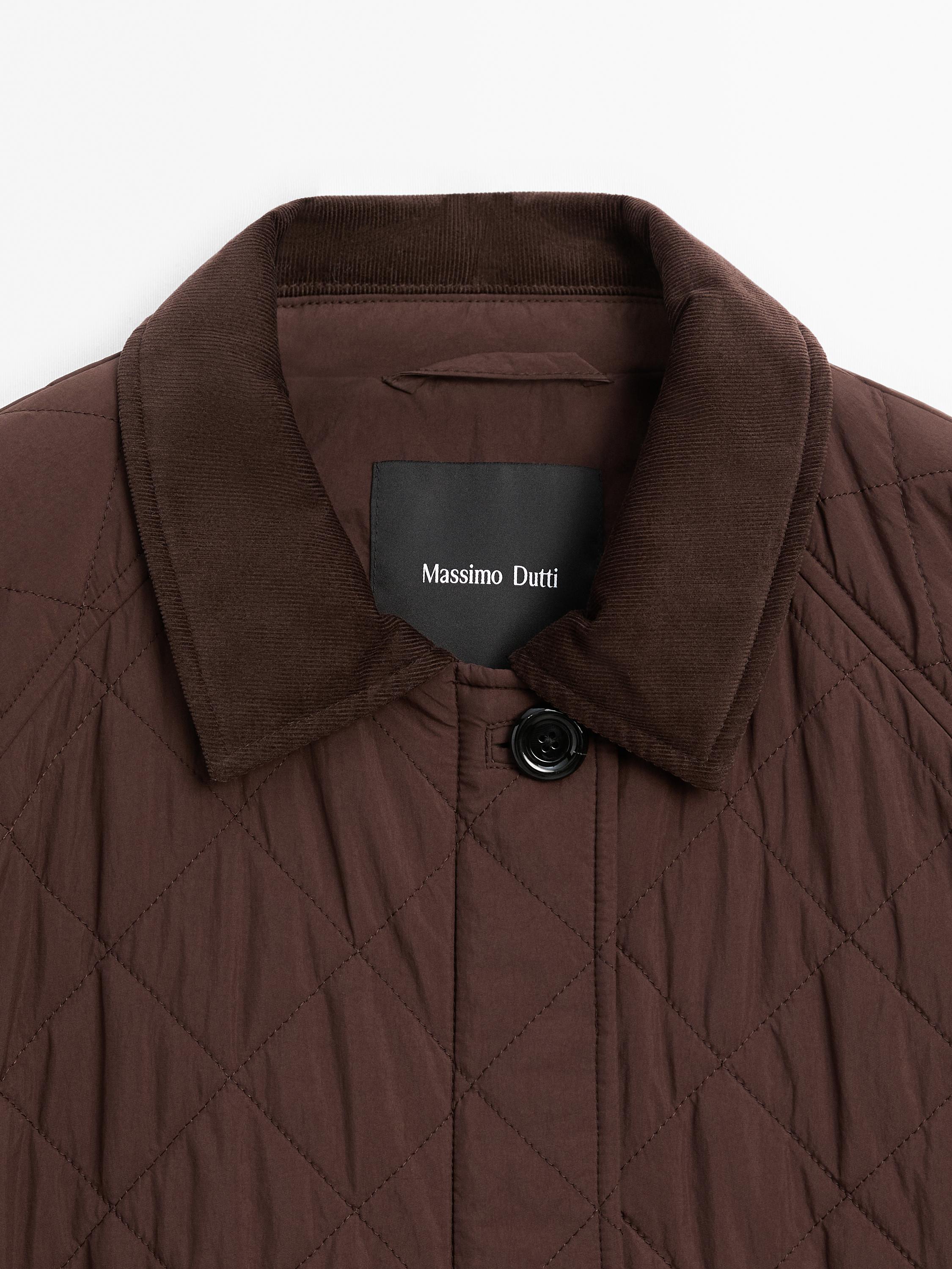 Short lightweight jacket with corduroy detail