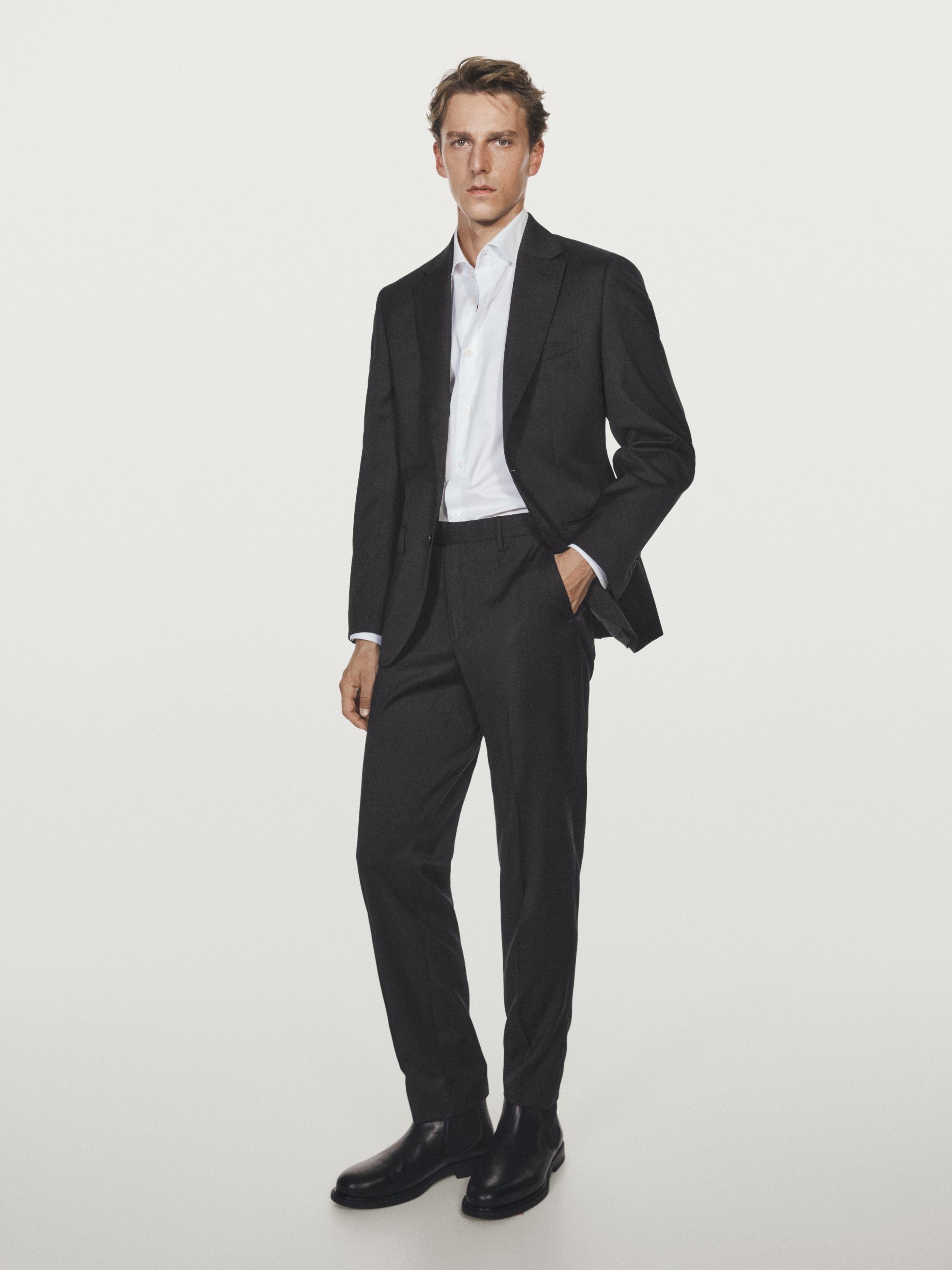 Cold wool suit trousers — CHARCOAL