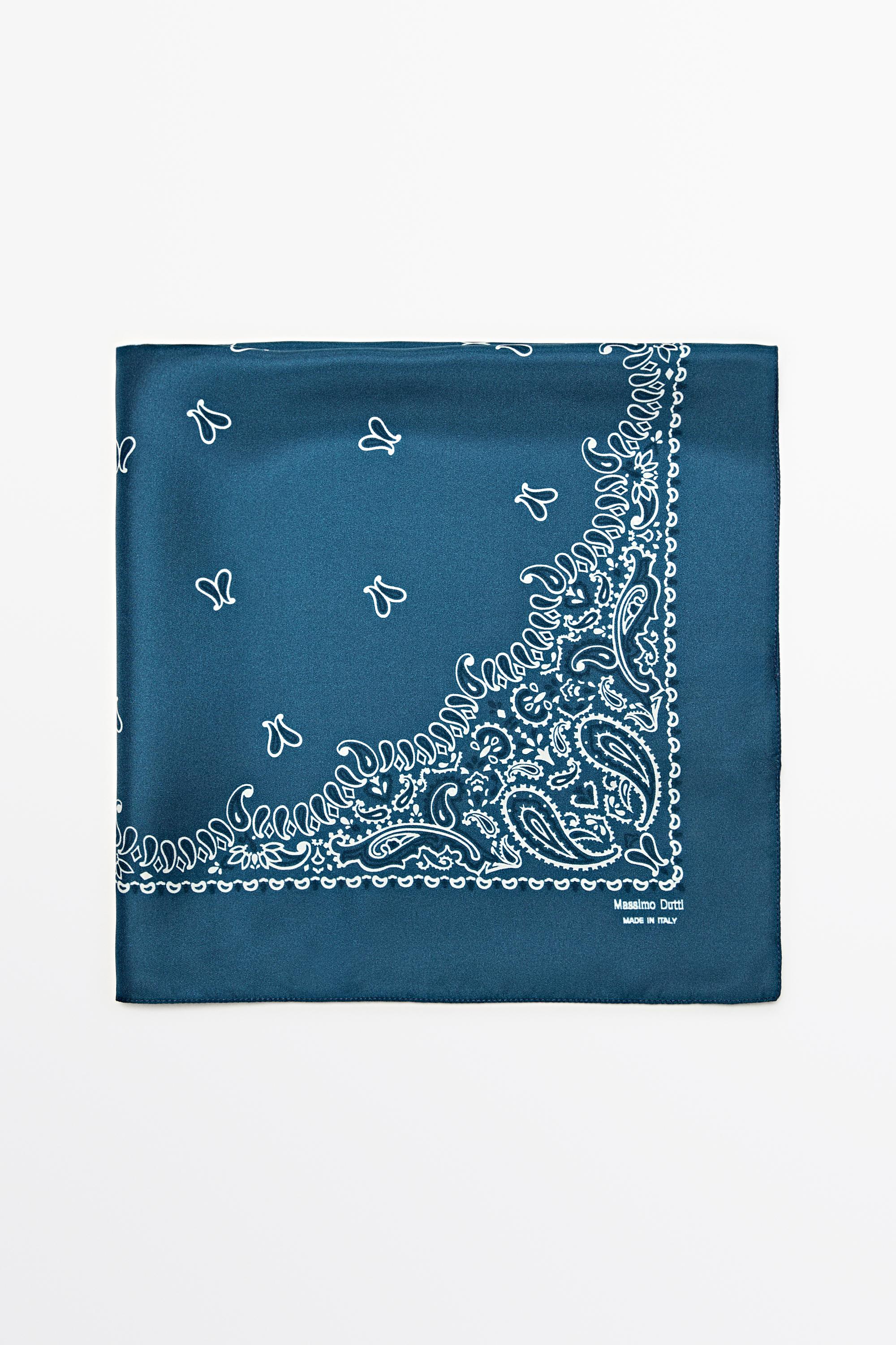Paisley print scarf — MEDIUM BLUE