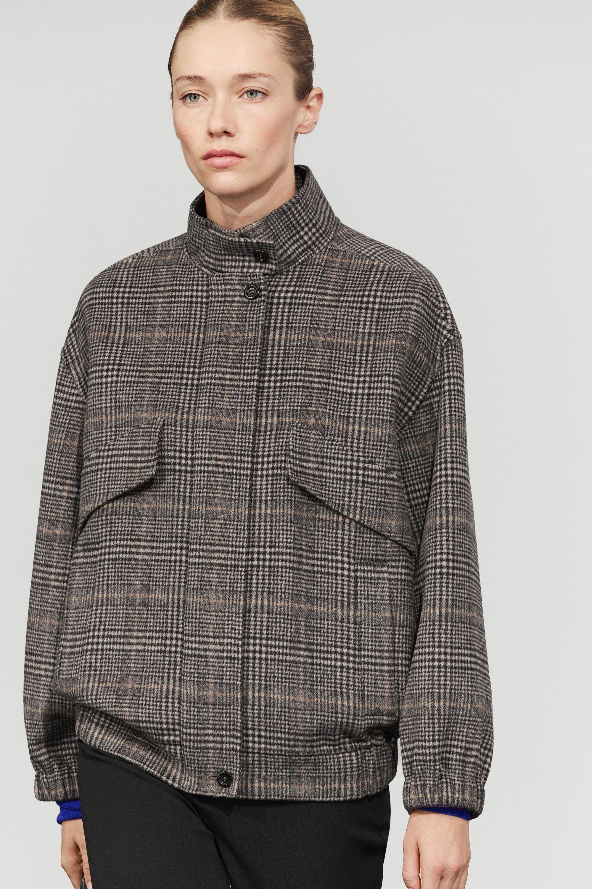 Plaid bomber jacket — BLACK