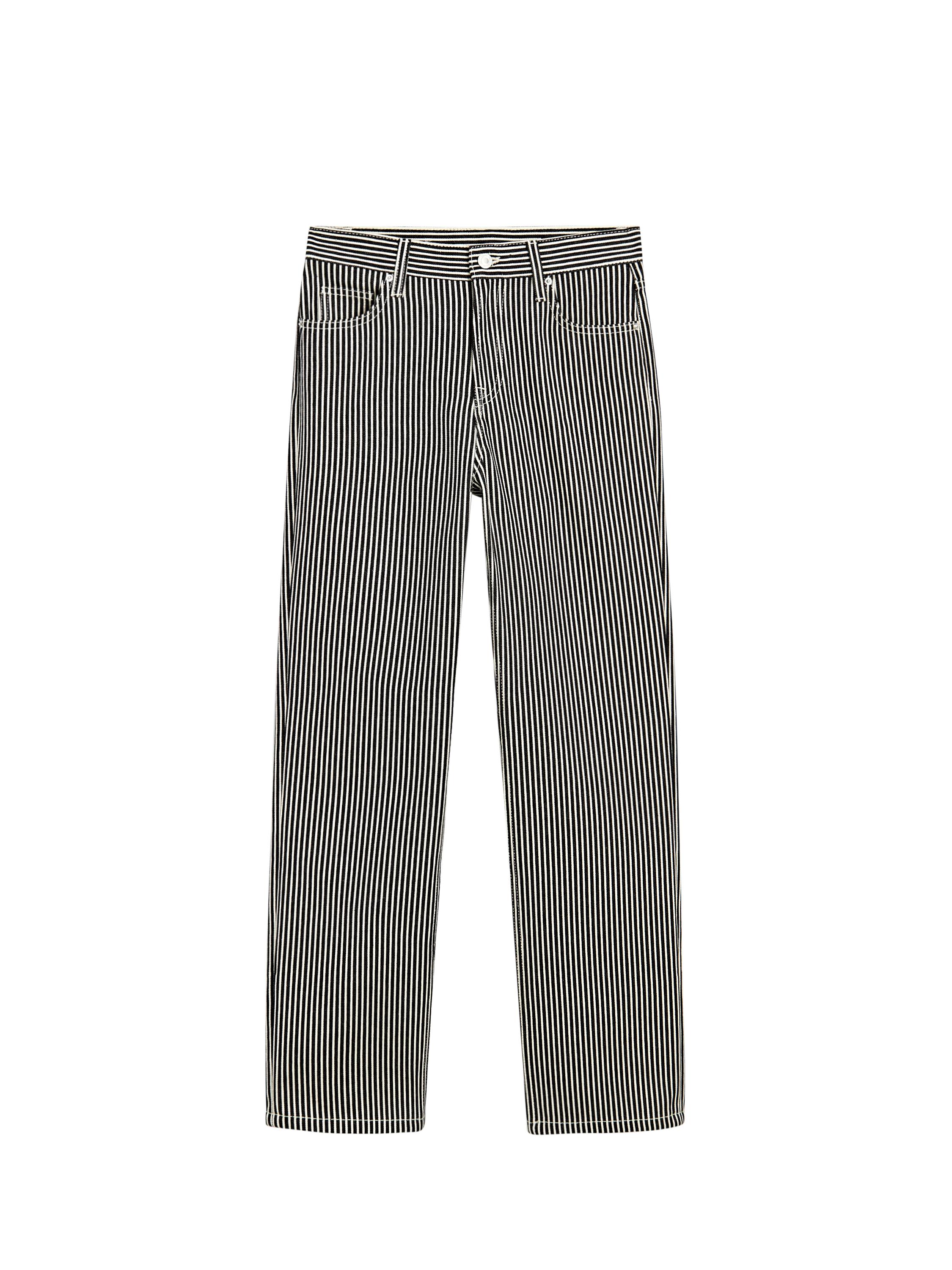 ★ Massimo Dutti★ Straight leg striped denim effect pants Straight-leg striped denim-effect trousers · Ink Blue
