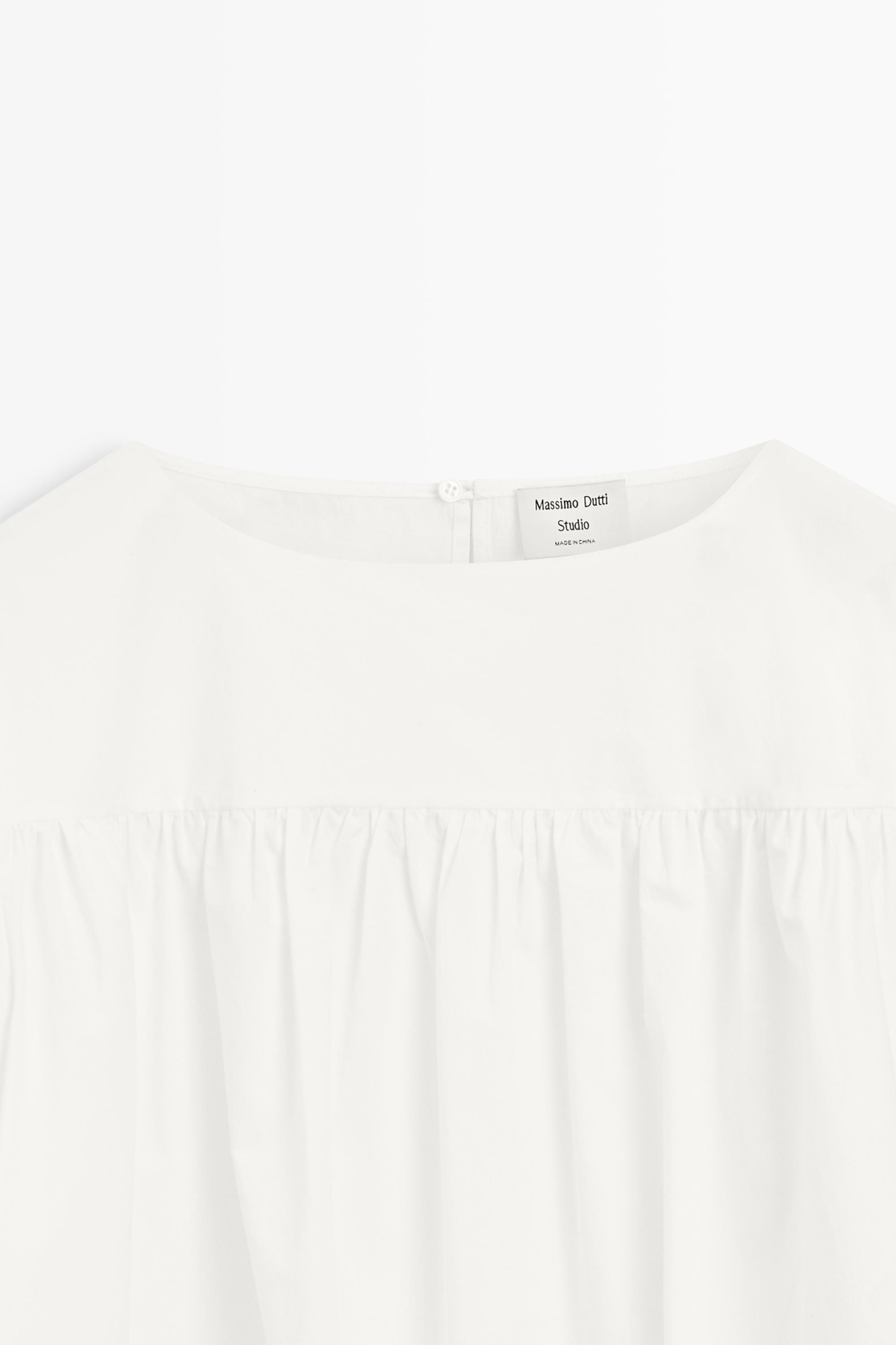 100% Cotton Puffed Sleeve Blouse - STUDIO — Off white