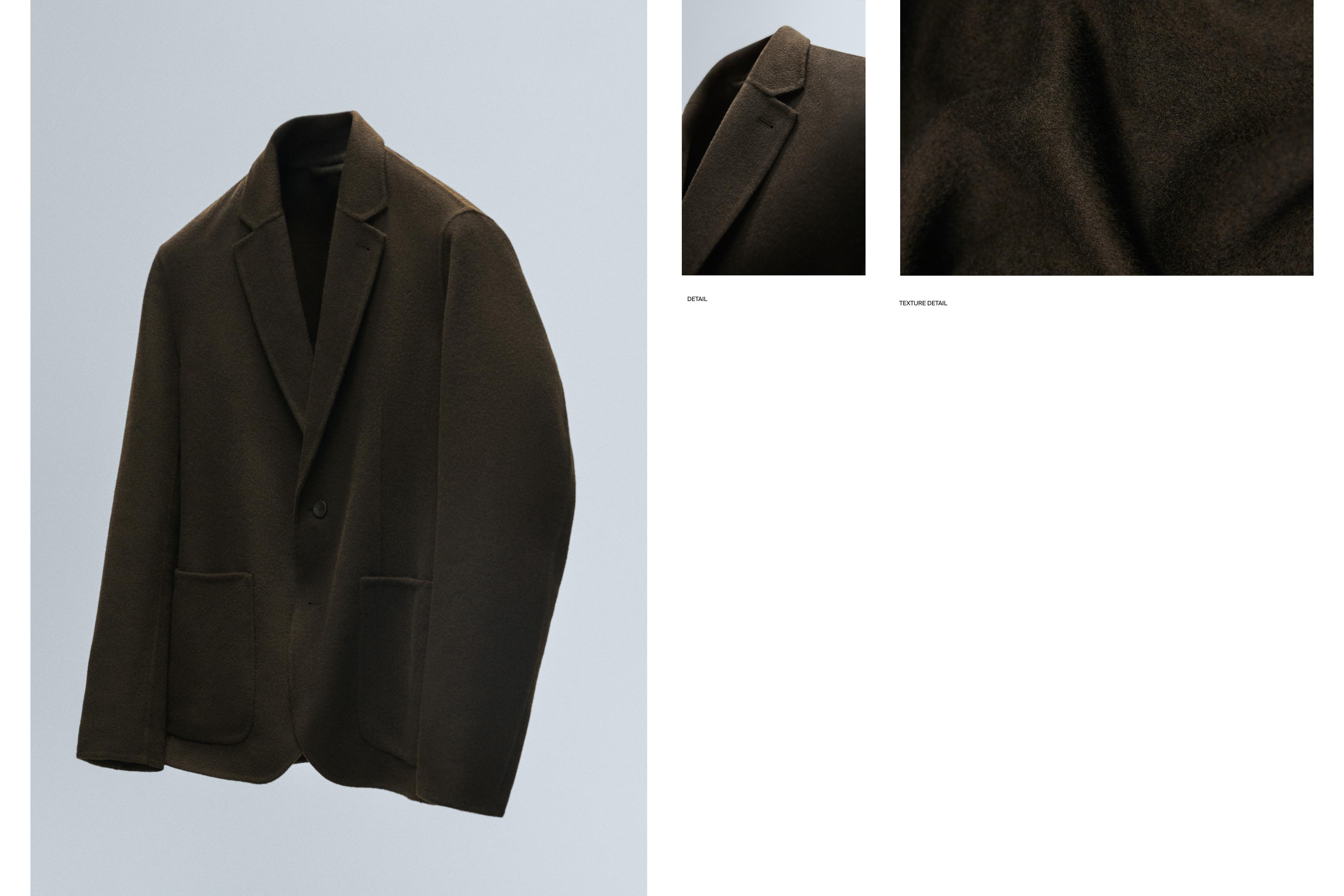 Double-layer wool blend blazer — Chocolate