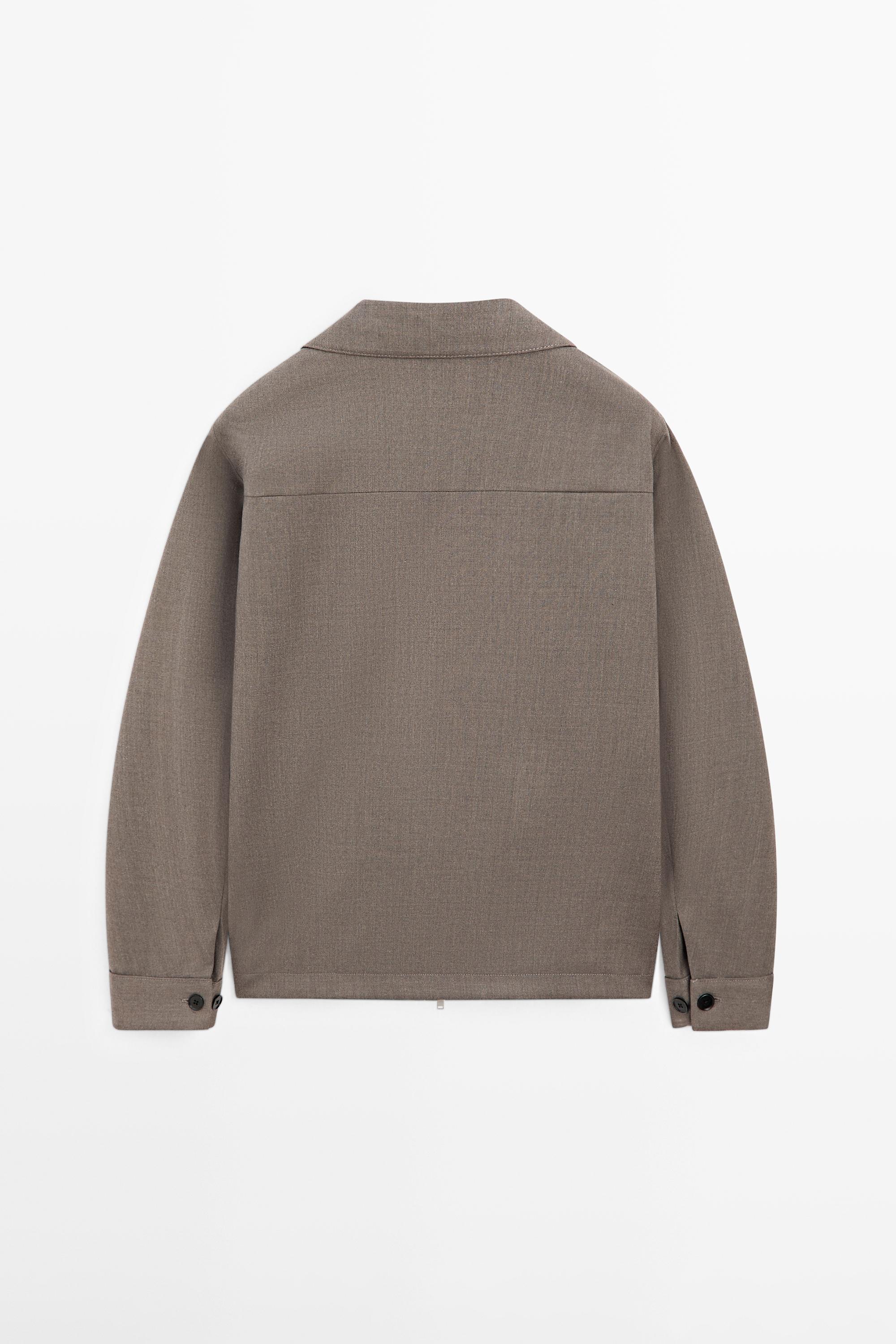 Wool-blend overshirt — MINK