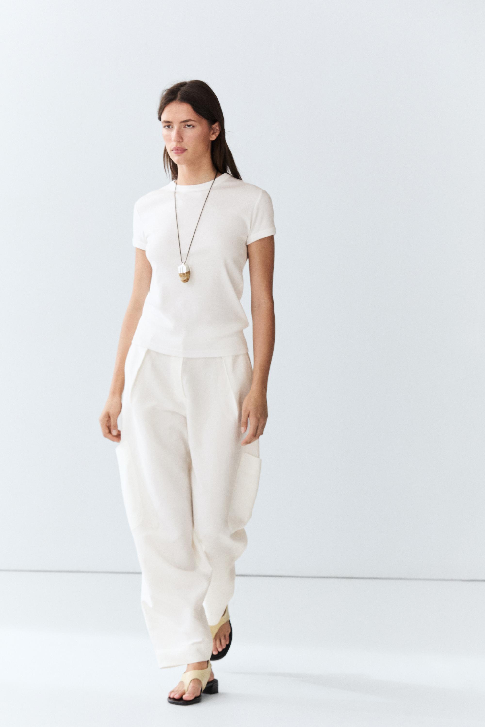 100% cotton short-sleeve T-shirt — Off white