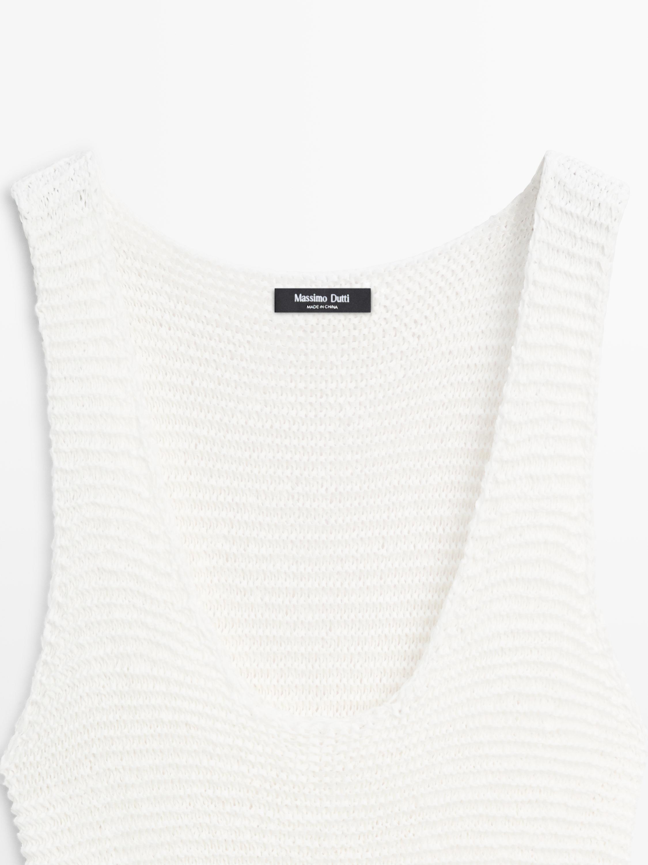 Keten karışımlı uzun elbise