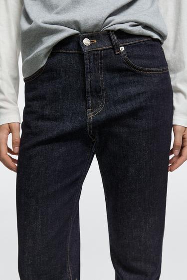 Mid-waist straight-leg jeans — DARK BLUE 8