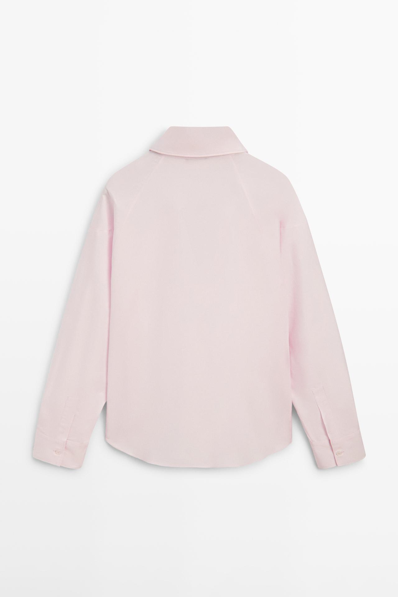 Cotton poplin shirt with dart detail — PINK