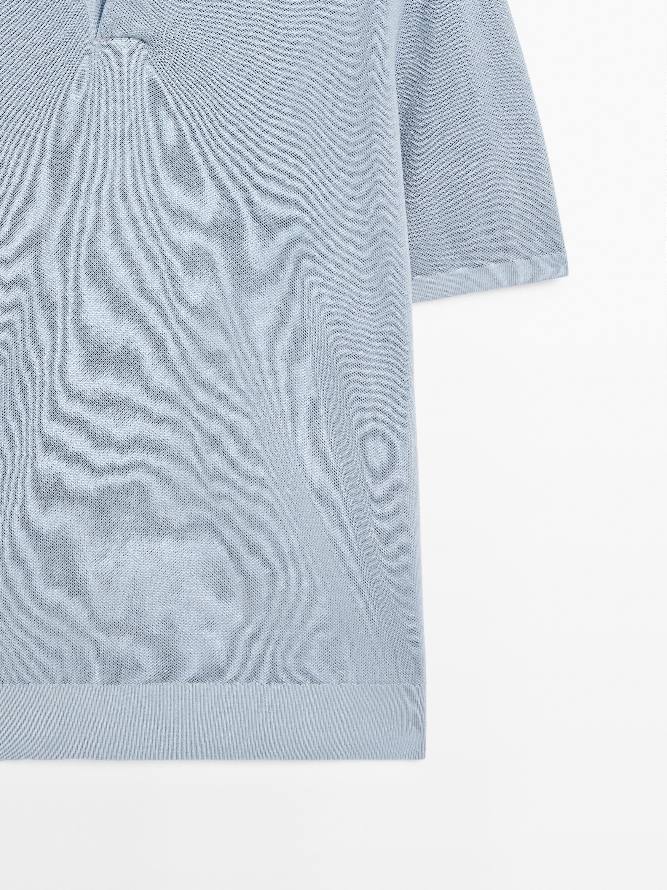 Knit V-neck polo shirt