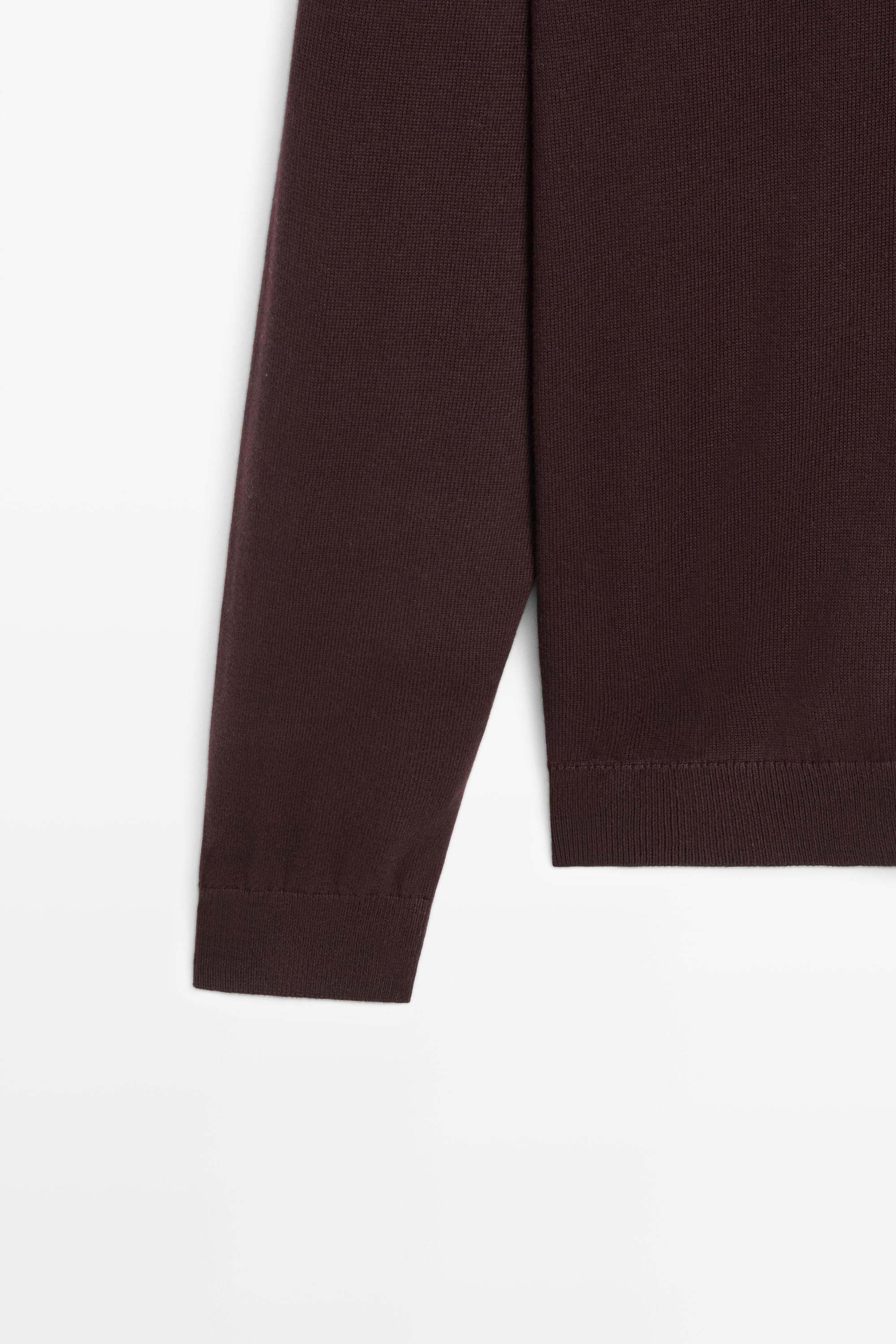 100% cotton knit polo sweater — MAROON