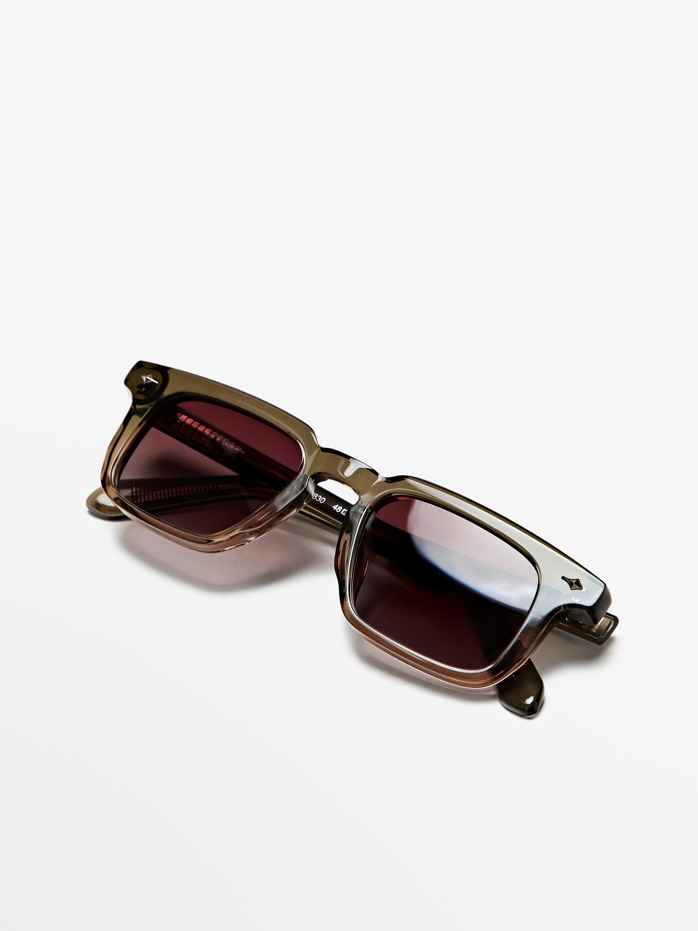 Narrow rectangular sunglasses — MOLE BROWN