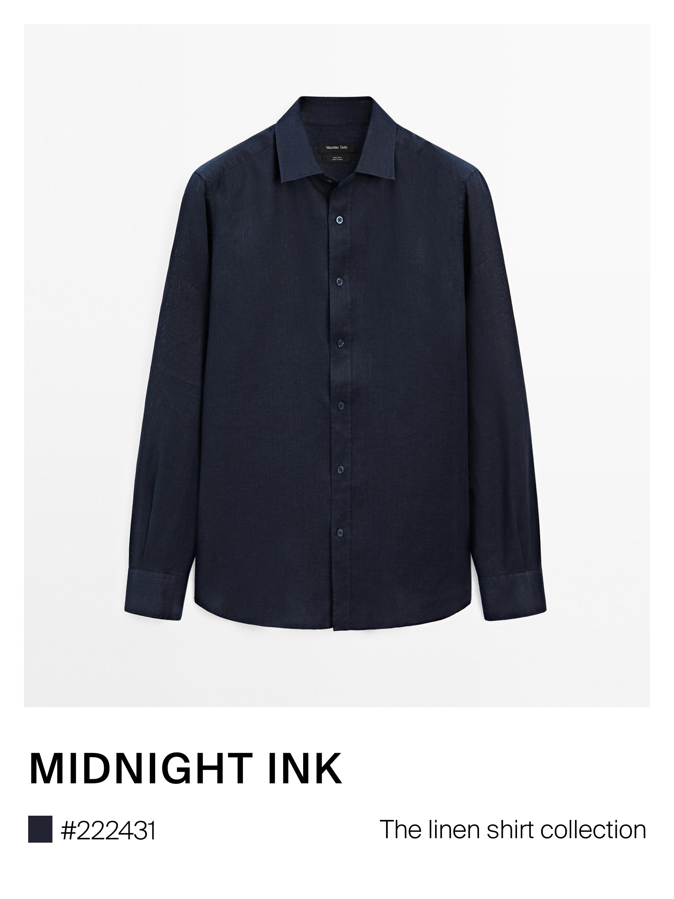 100% linen slim fit shirt