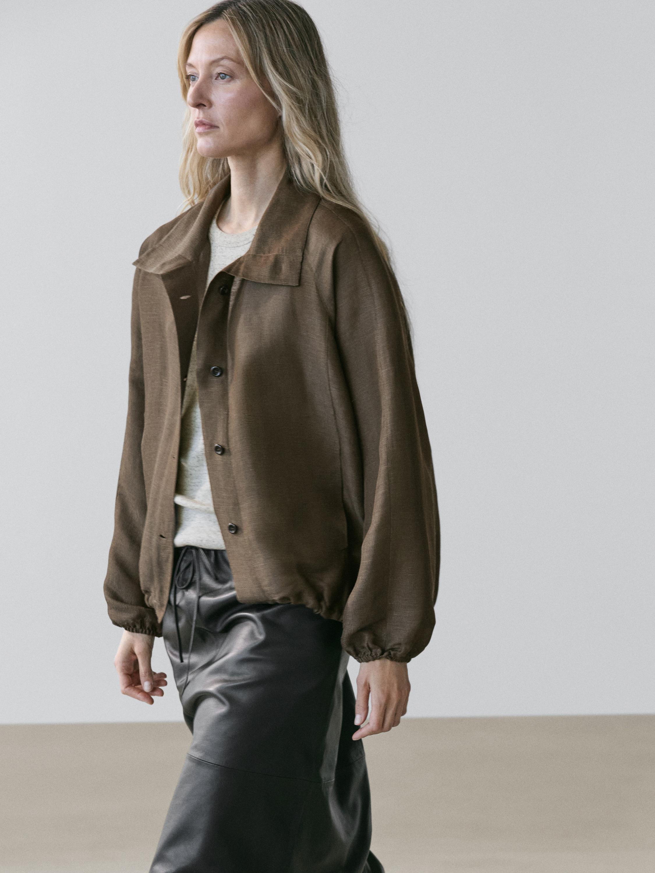 Zigʻir va ipak matodan bomber jaket