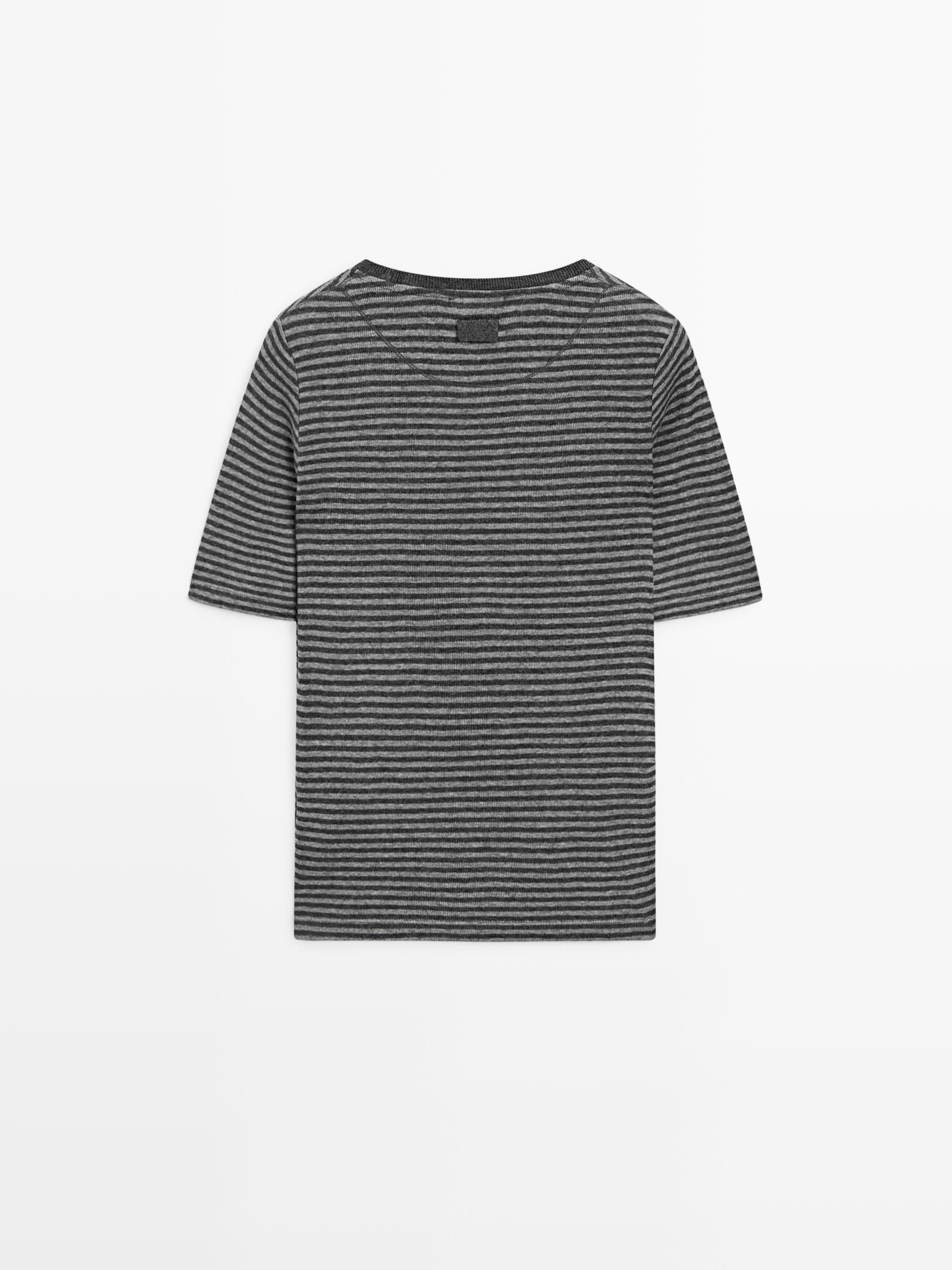 Short sleeve striped shirt — GREY