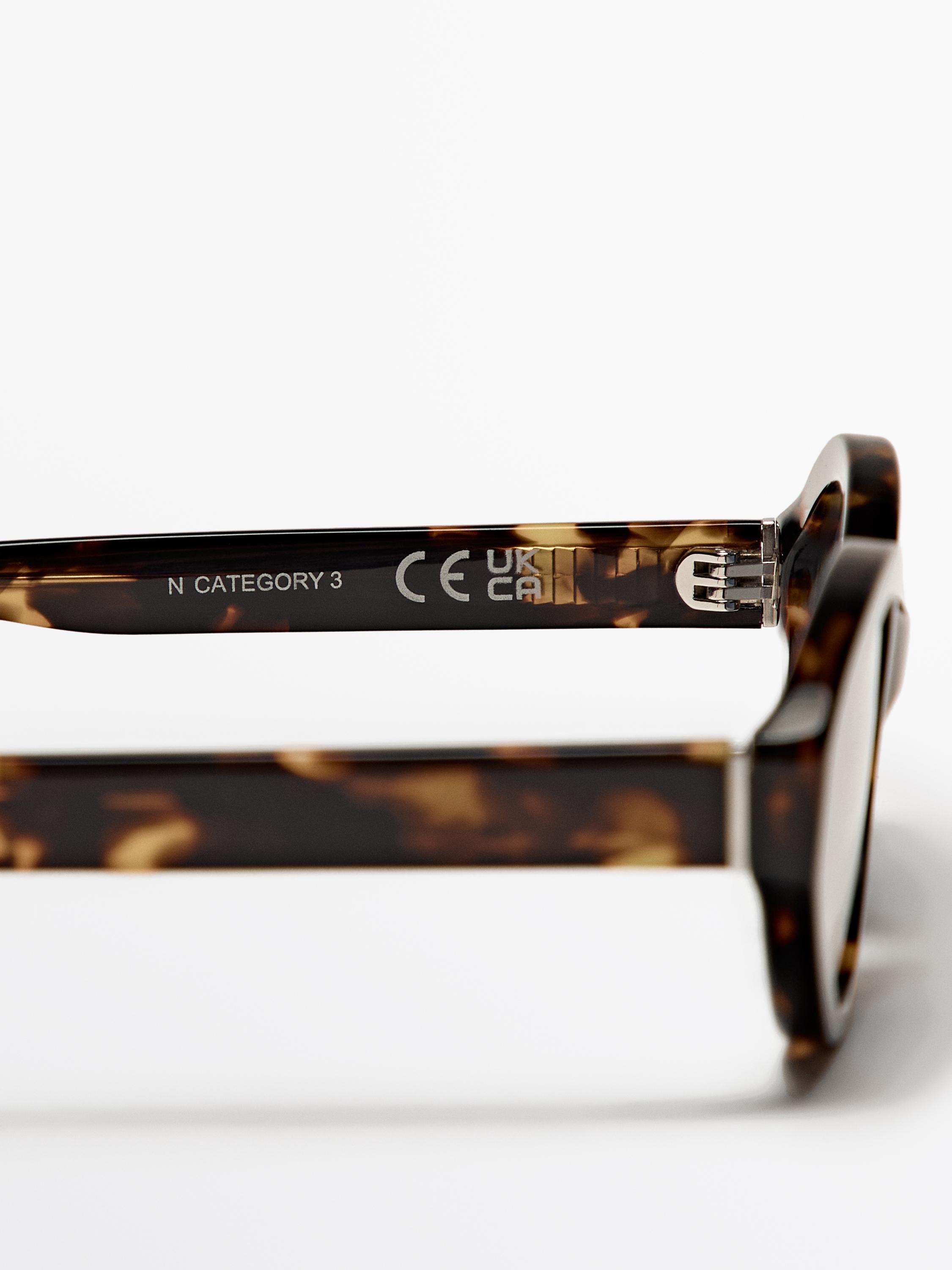 Tortoiseshell-effect oval sunglasses