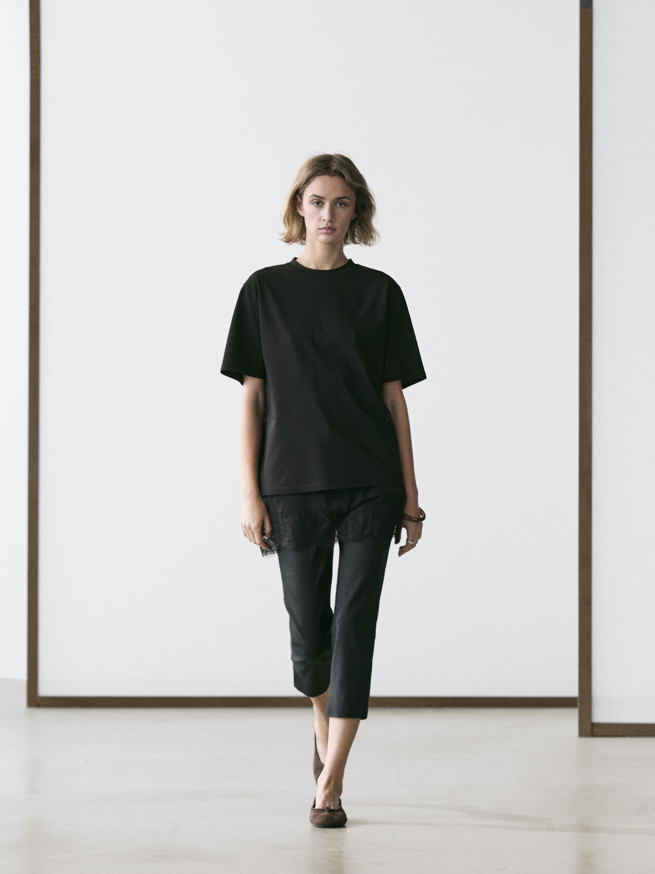 Samarreta màniga curta detall encaix