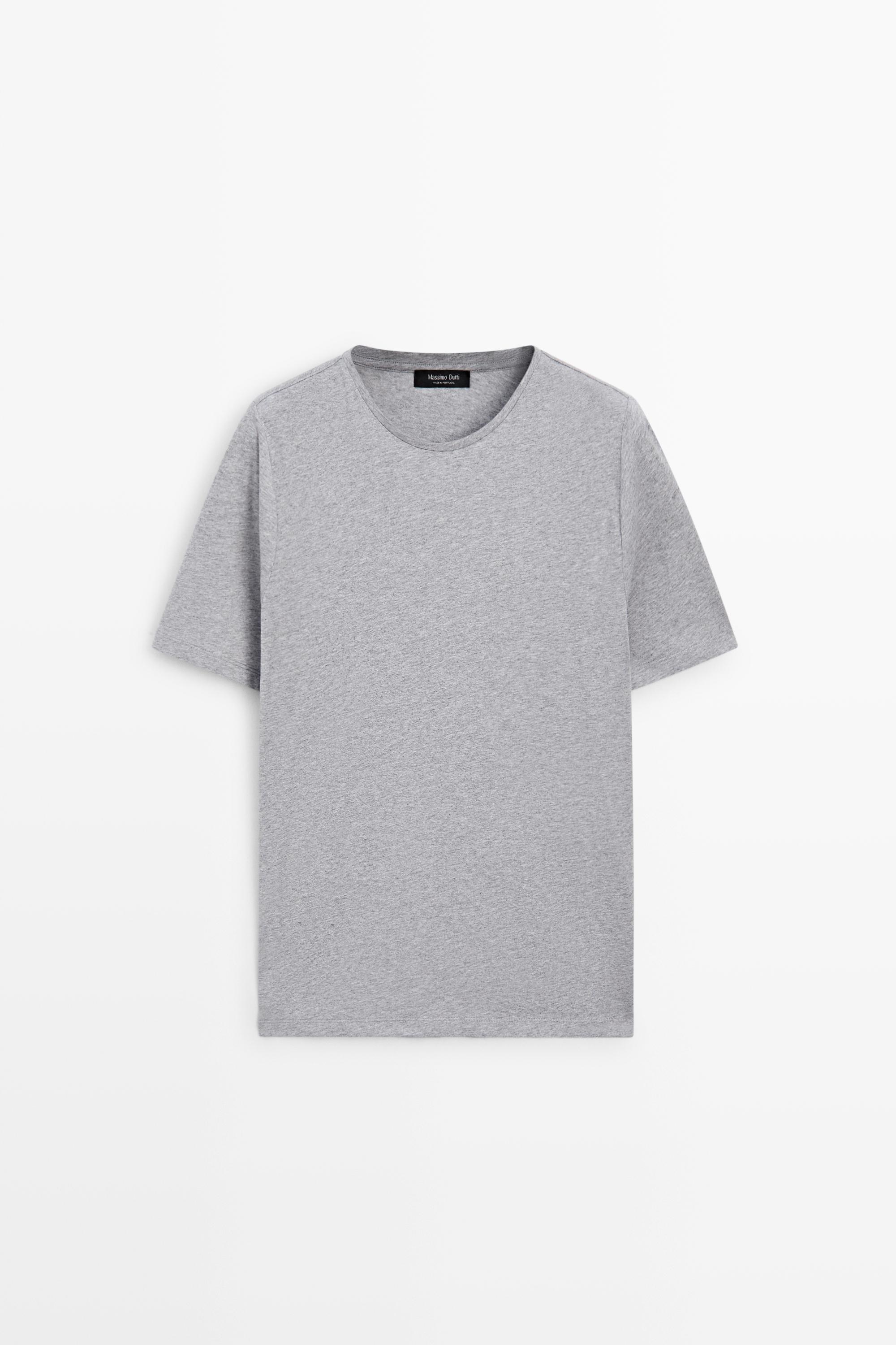 Short sleeve melange cotton T-shirt