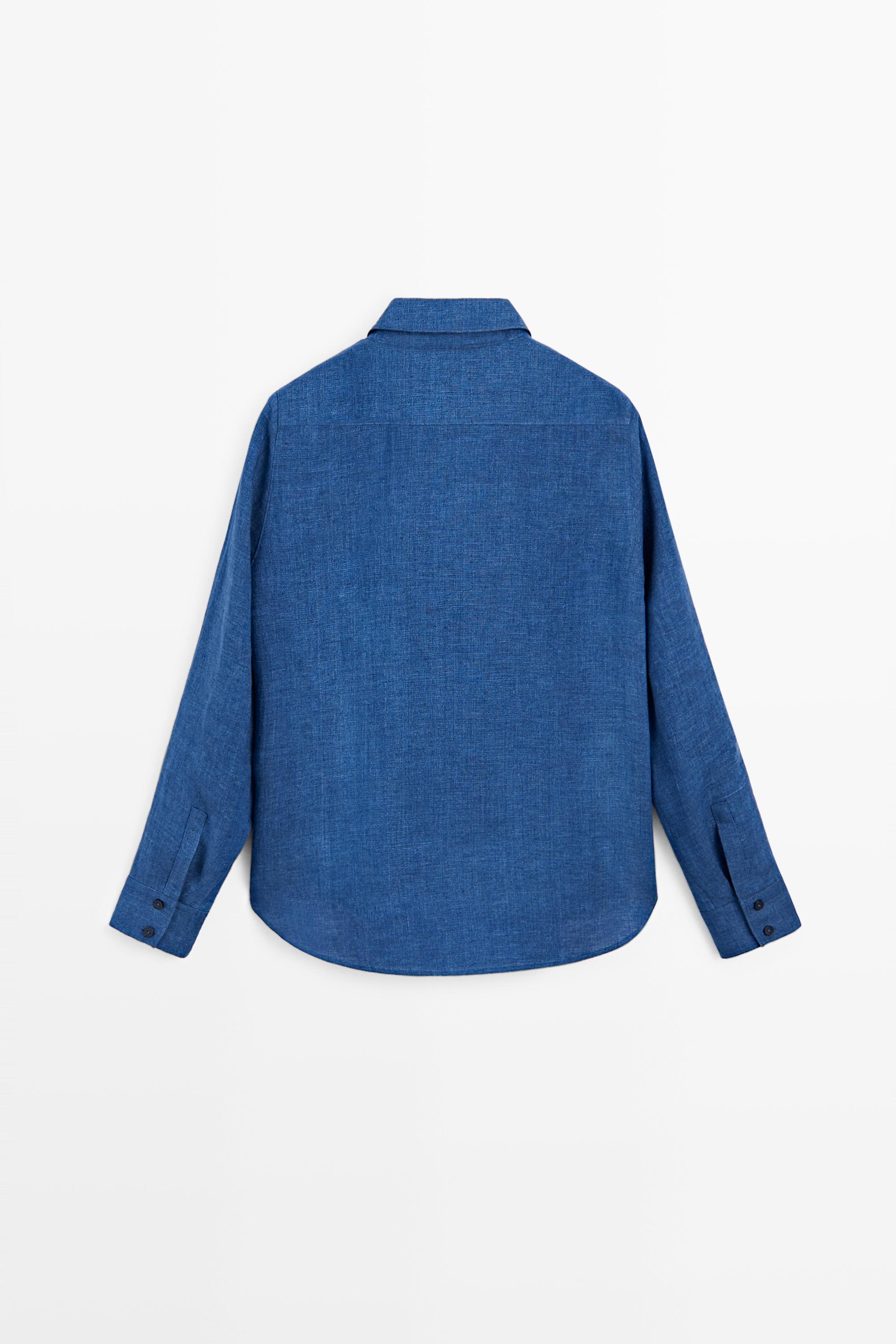 Flowing 100% linen shirt — INDIGO