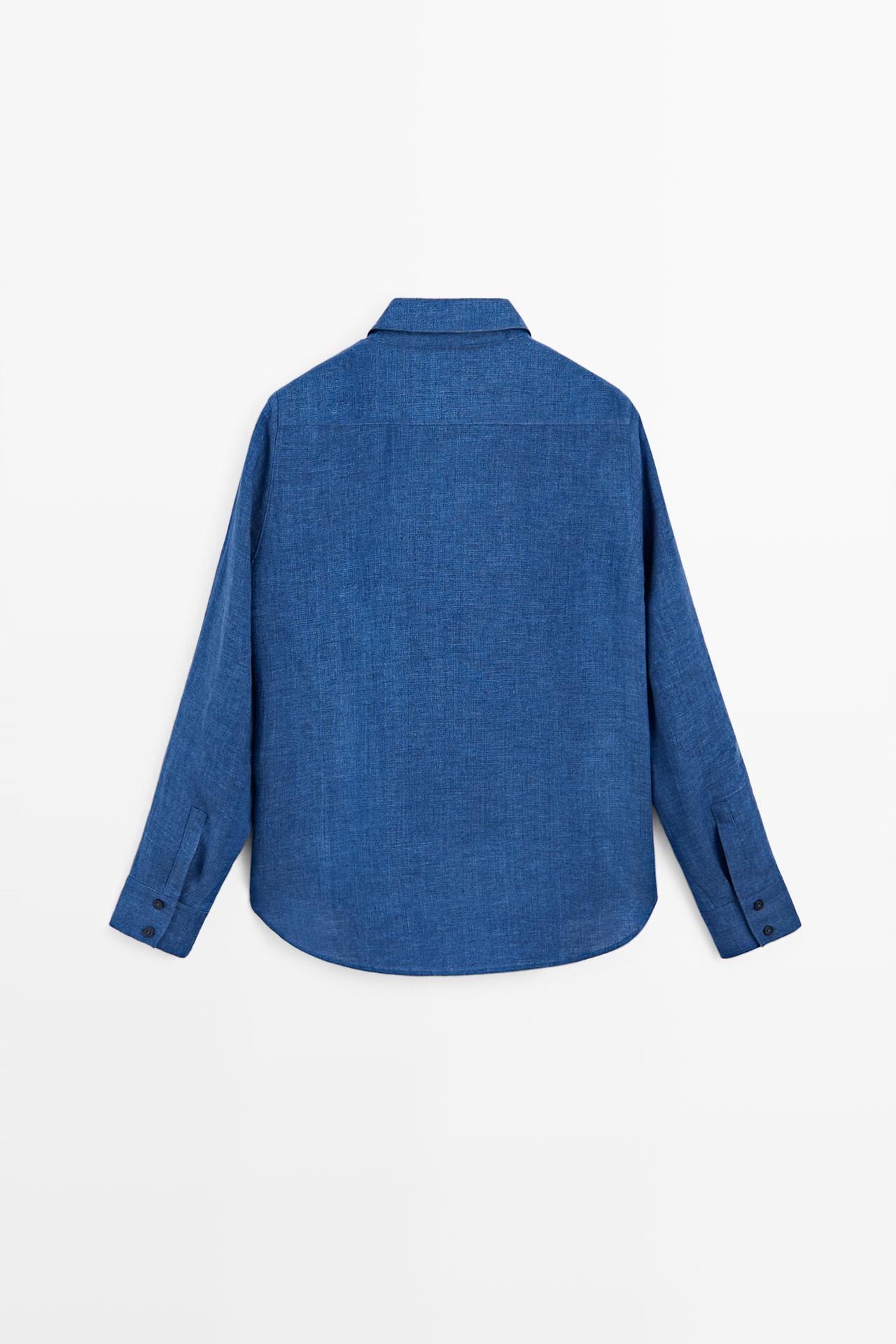 Flowing 100% linen shirt — INDIGO