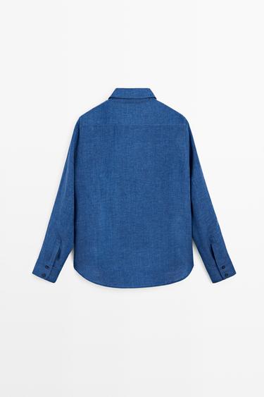 Flowing 100% linen shirt — INDIGO 6