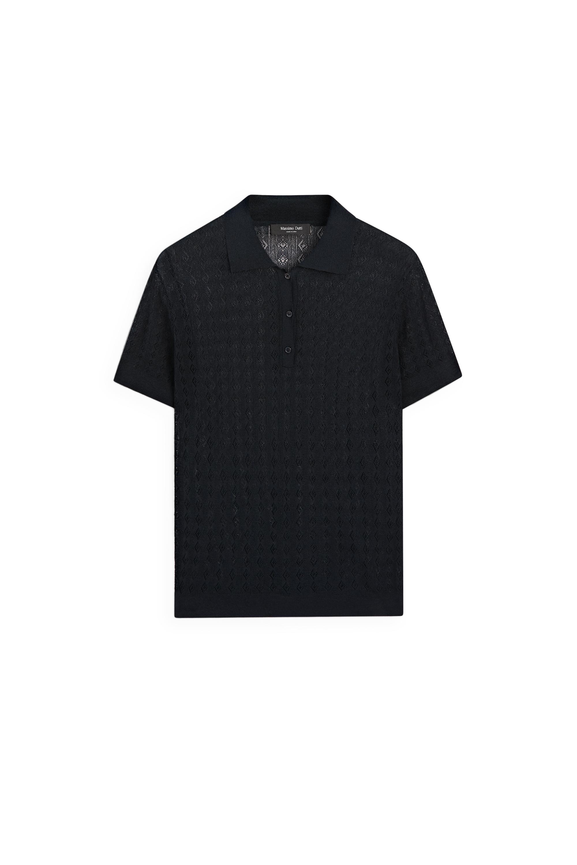 Massimo Dutti Ajurlu detaylı triko polo