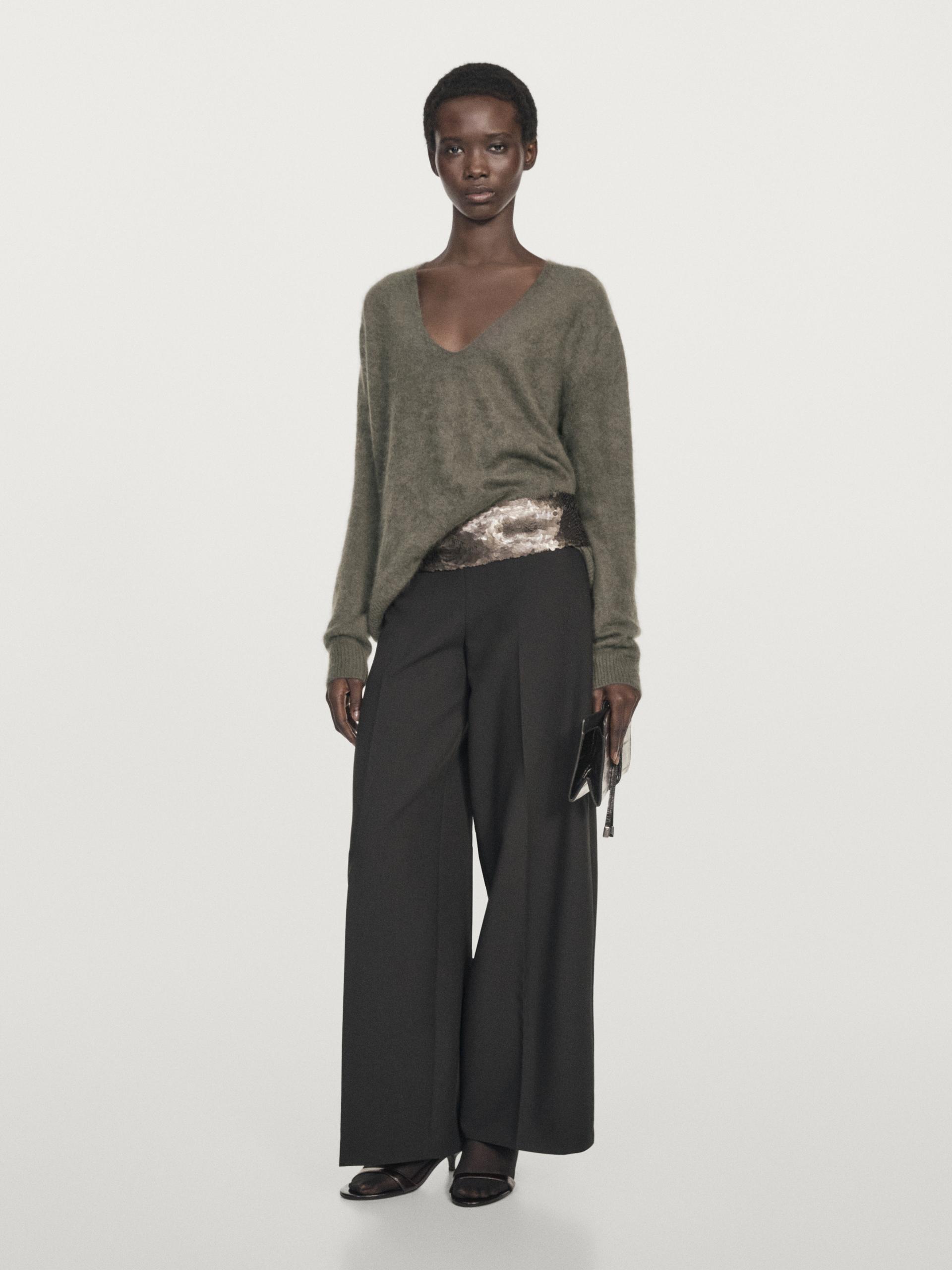 Ceinture Large À Paillettes - Vert - 01 - Massimo Dutti - Femme