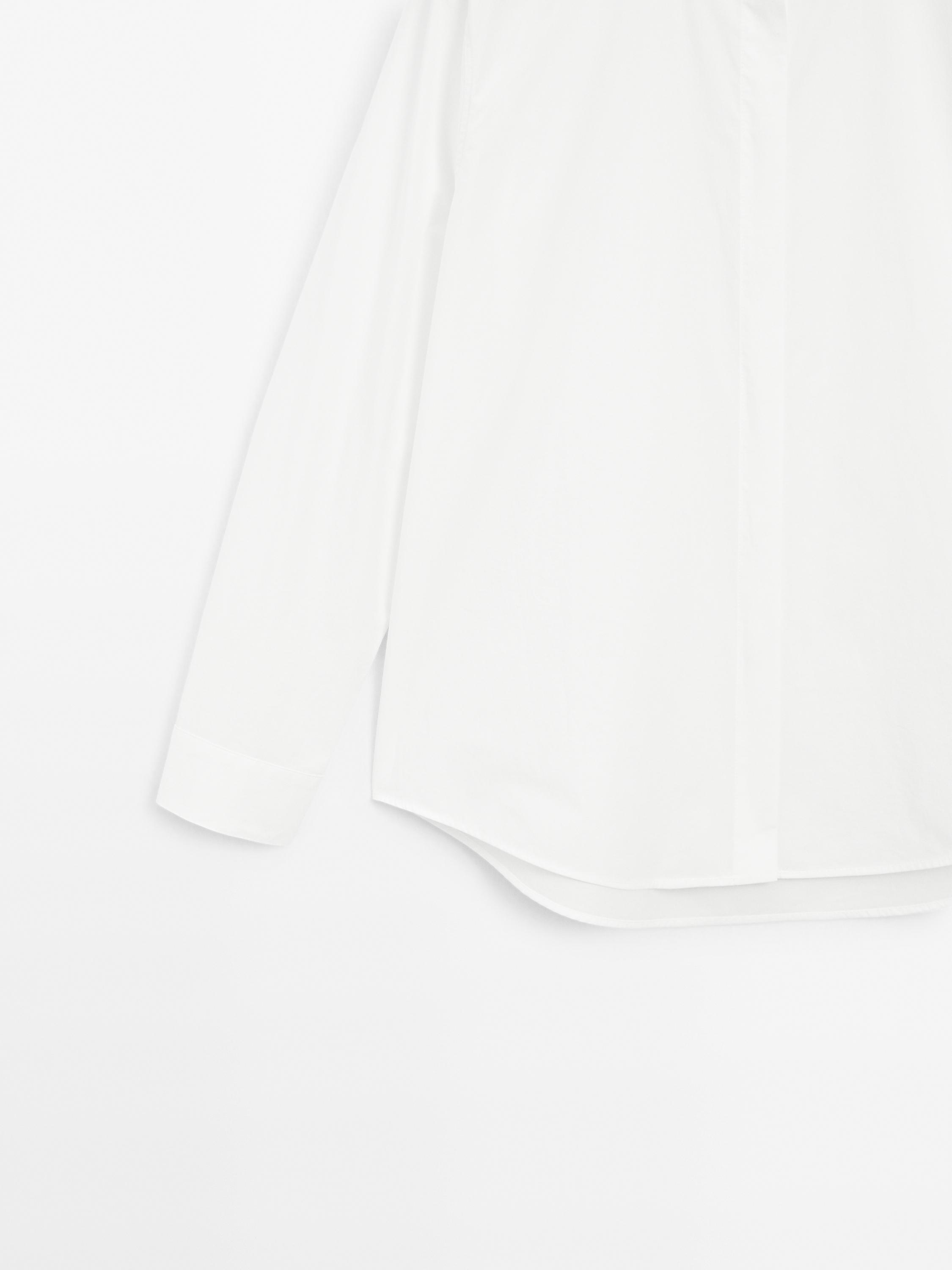 Poplin shirt with hidden buttons — WHITE