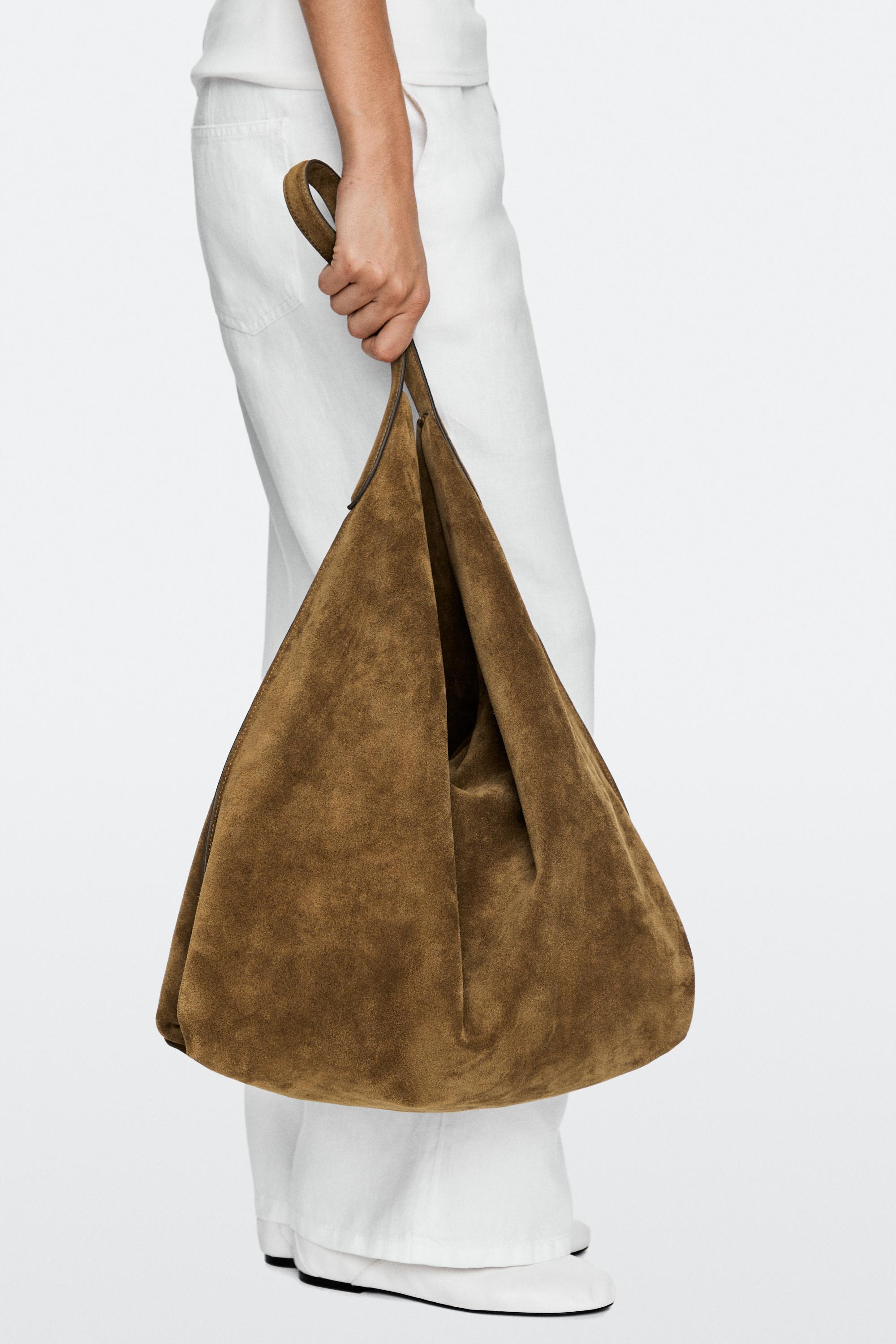 Bolso maxi de hombro piel serraje