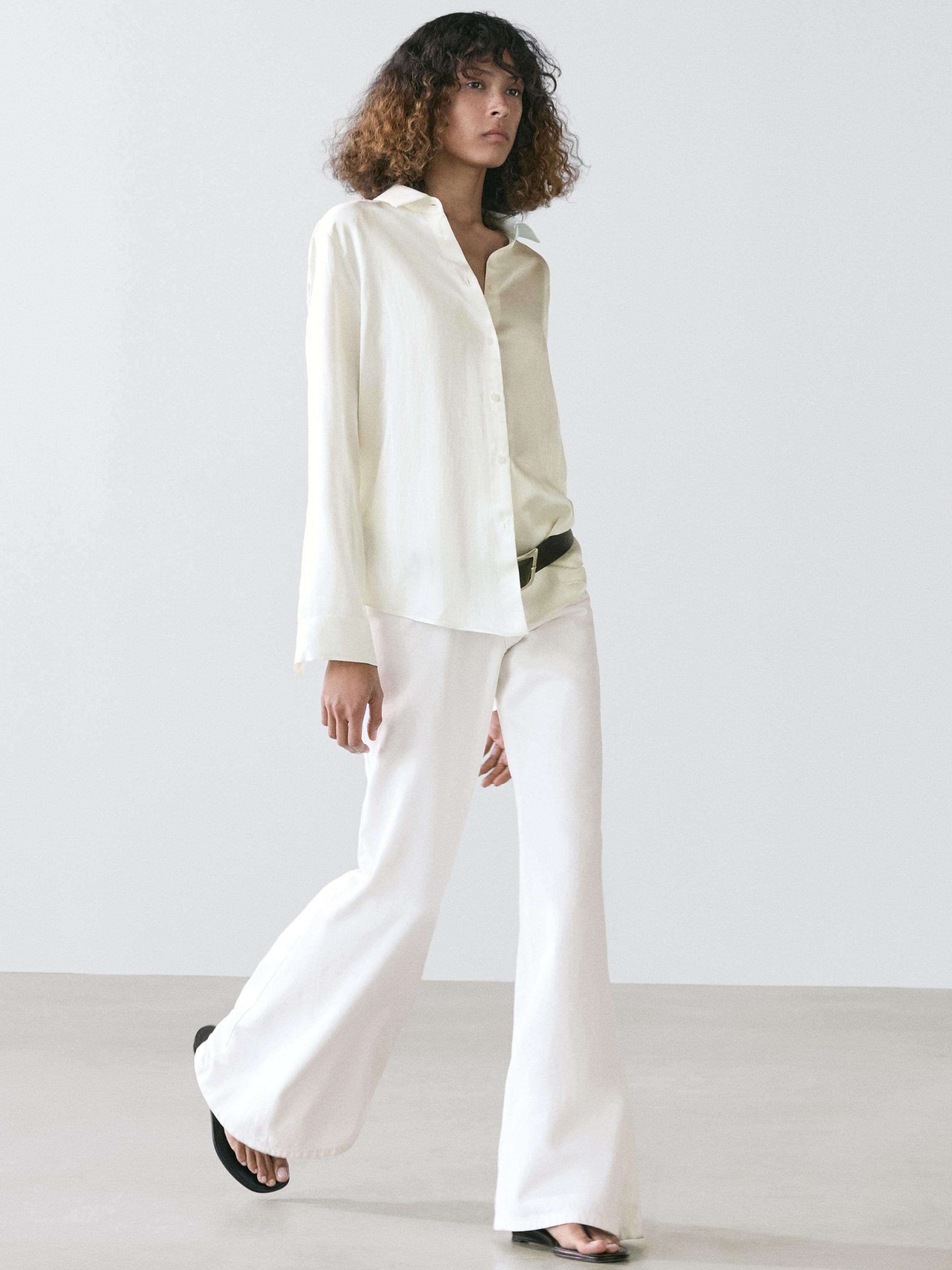 Flowing satin shirt
