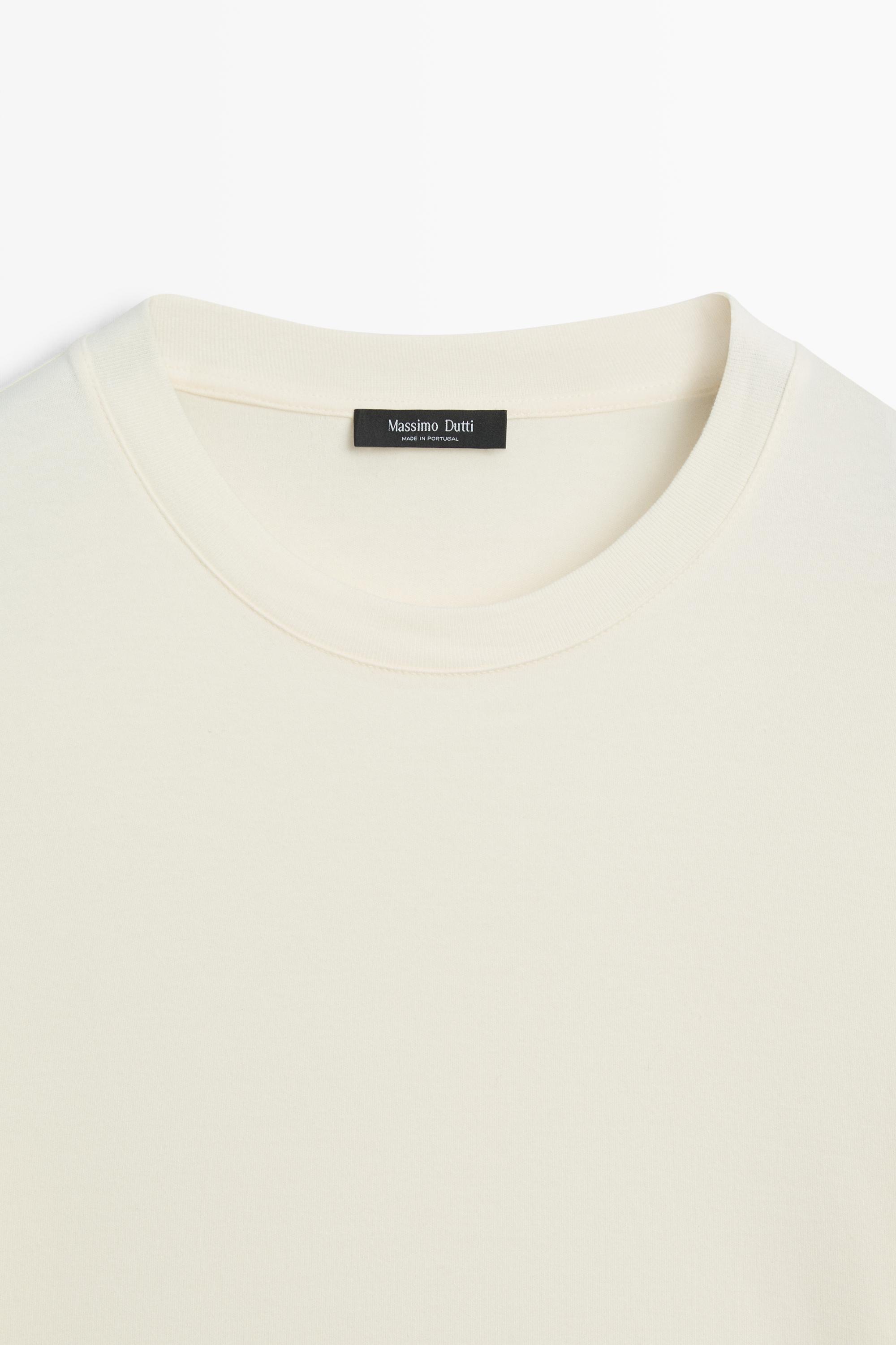 100% cotton long sleeve T-shirt — Vanilla