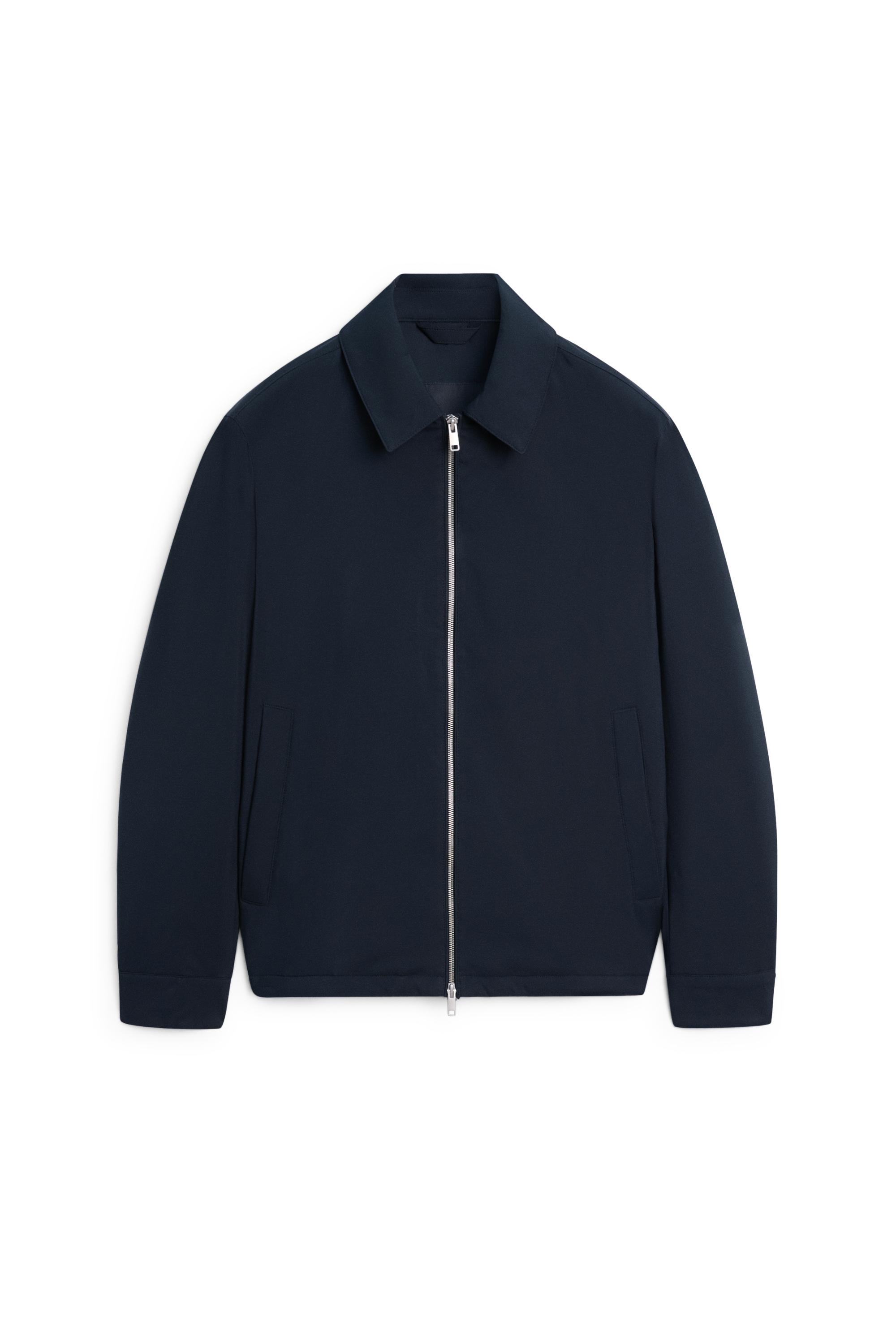 Lightweight jacket with collar detail — NAVY BLUE