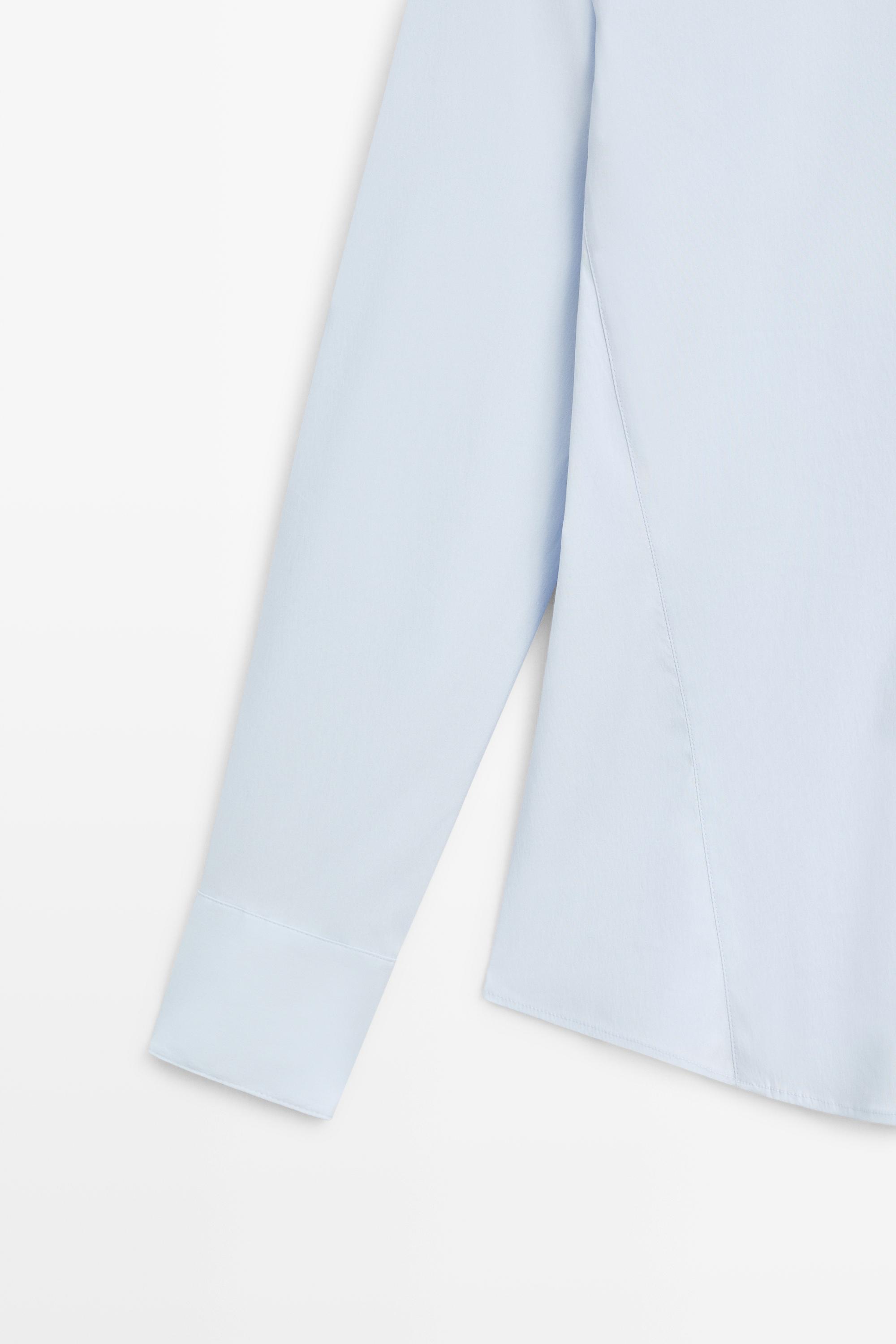 Cotton blend poplin shirt — SKY BLUE