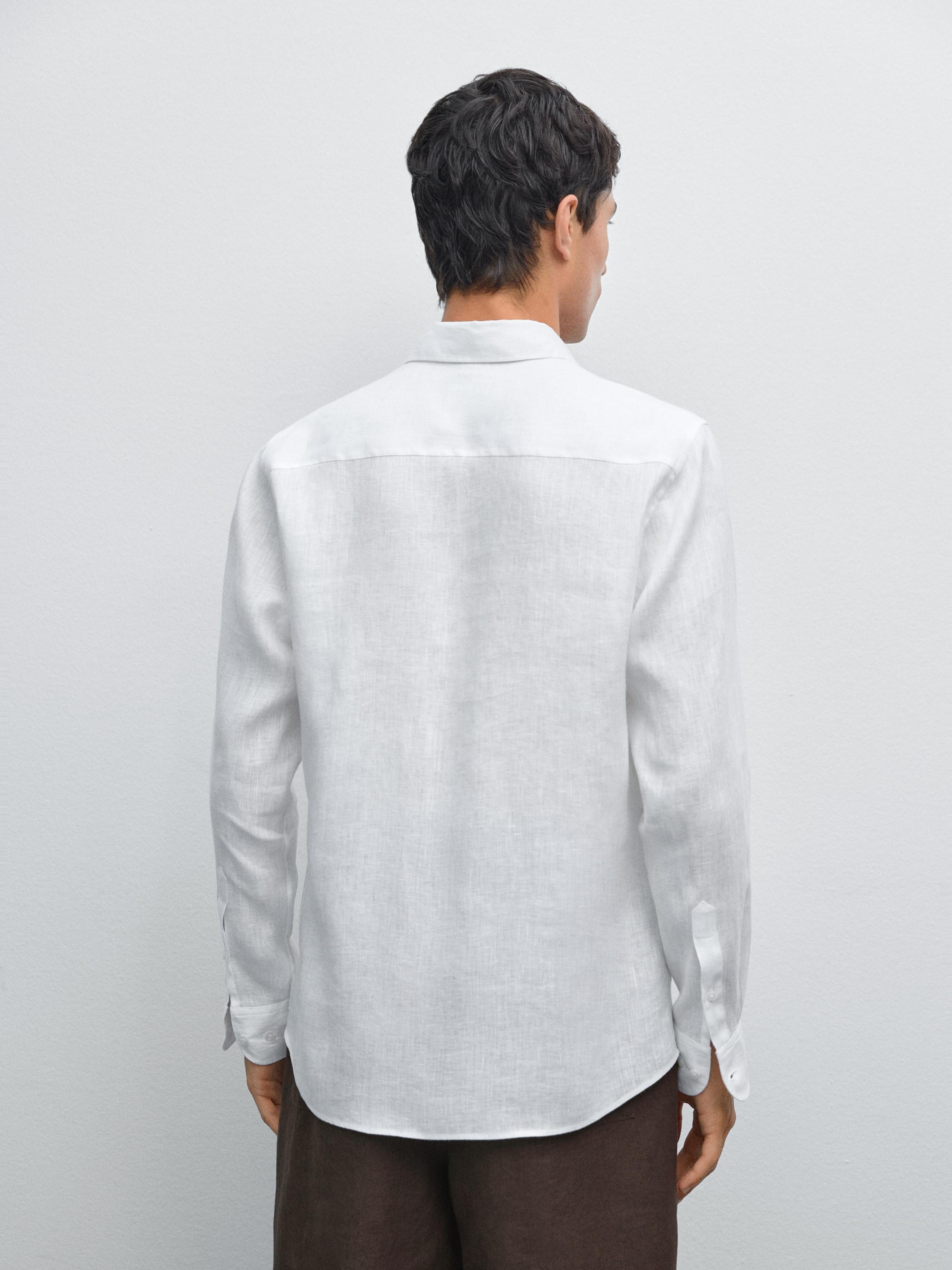 100% linen slim fit shirt