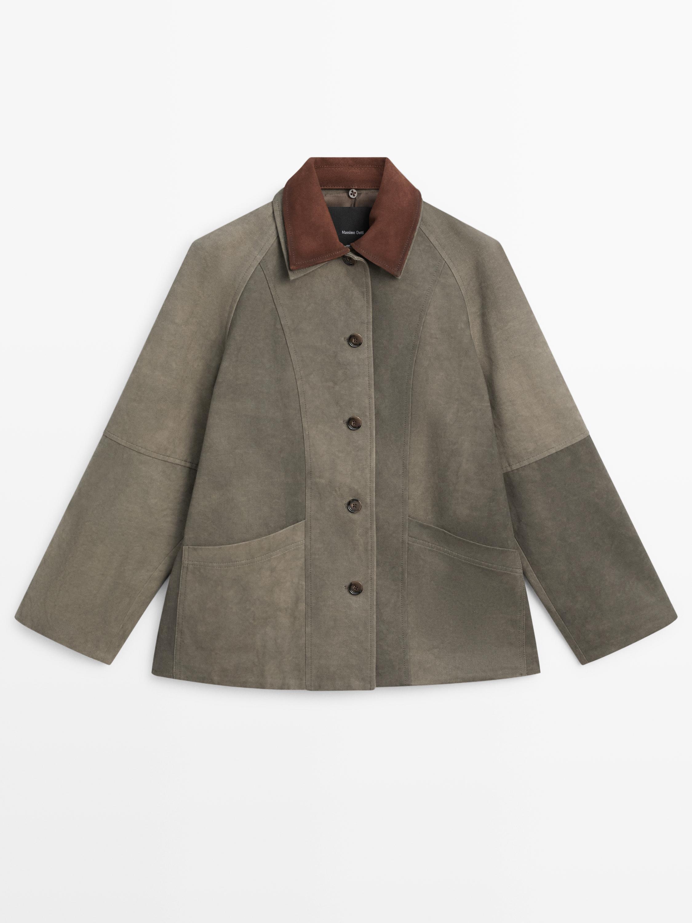 Water-repellent jacket with layered collar