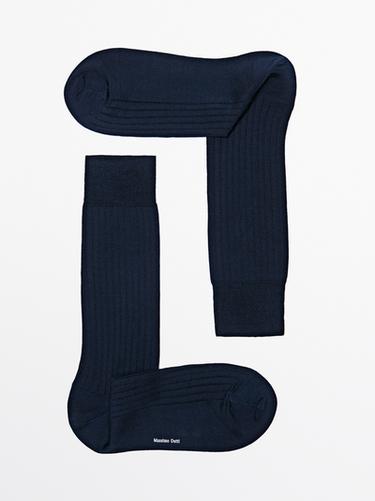 Ribbed smart socks — NAVY BLUE 5