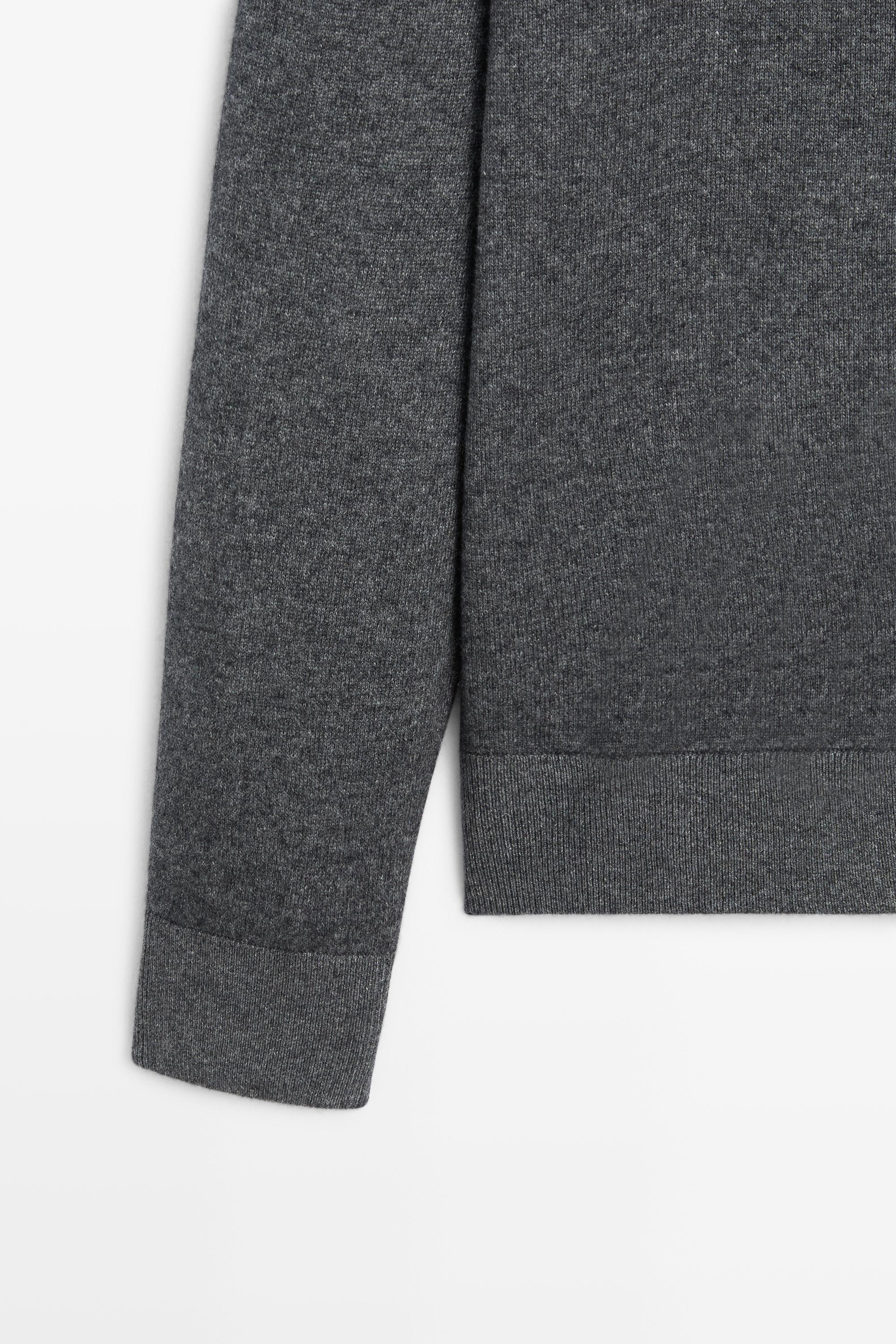 Wool blend cardigan with zip detail — Medium Grey