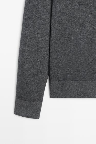 Wool blend cardigan with zip detail — Medium Grey 7