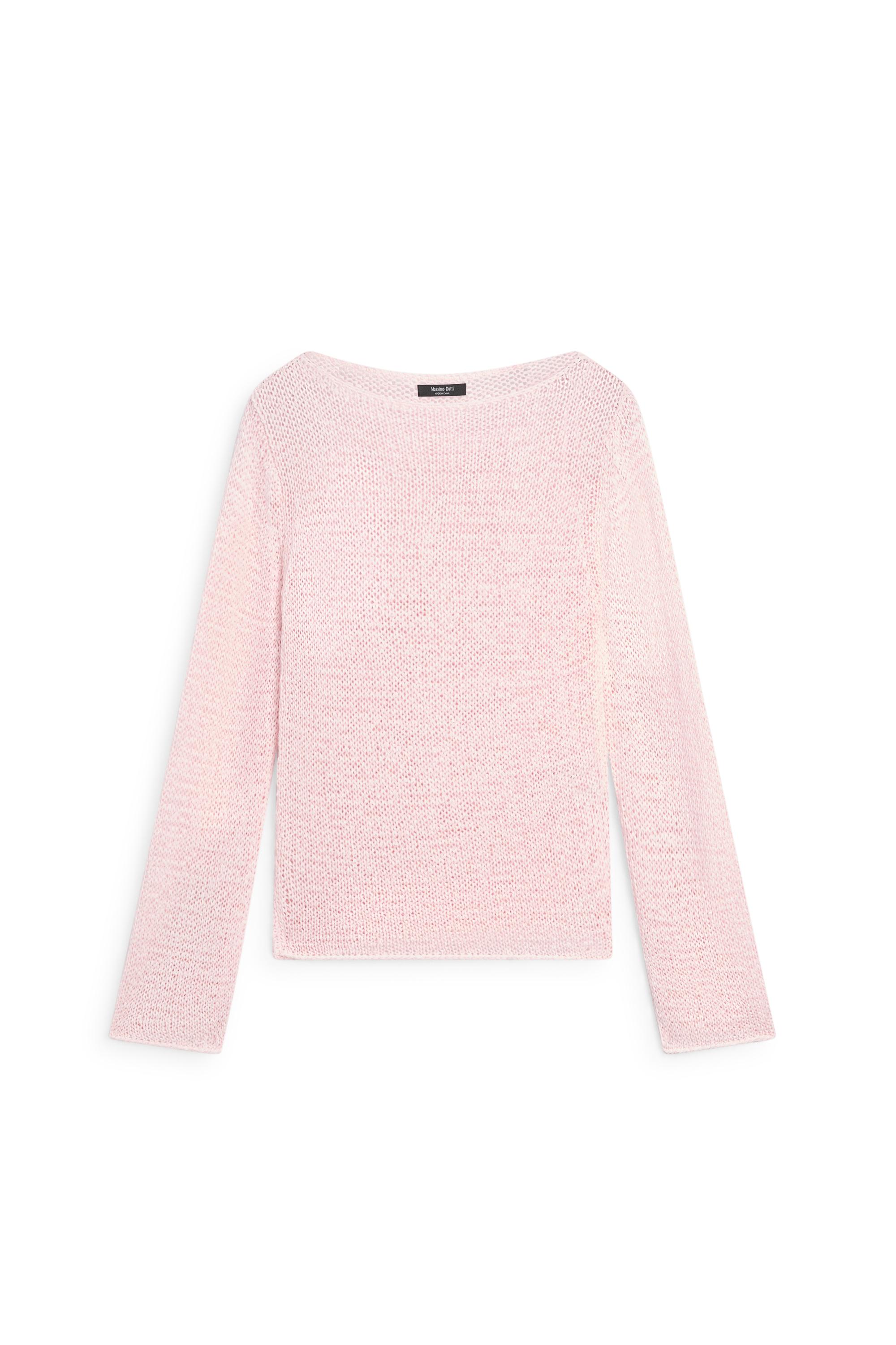 Boat neck knit sweater — PINK