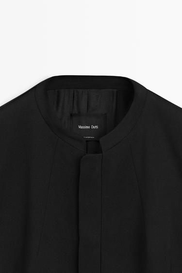 Round neck blazer with darts — BLACK 9
