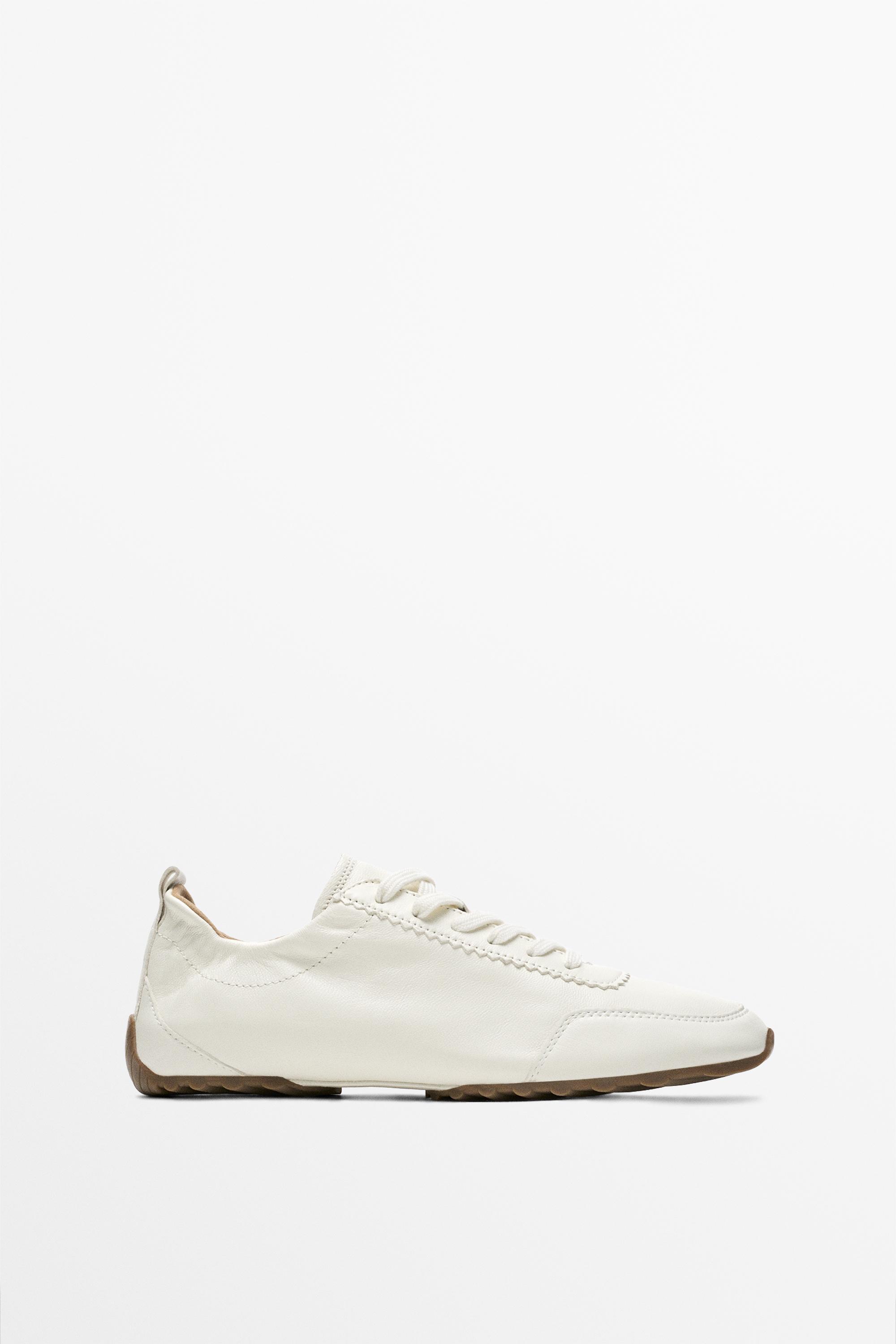 Soft leather trainers — WHITE