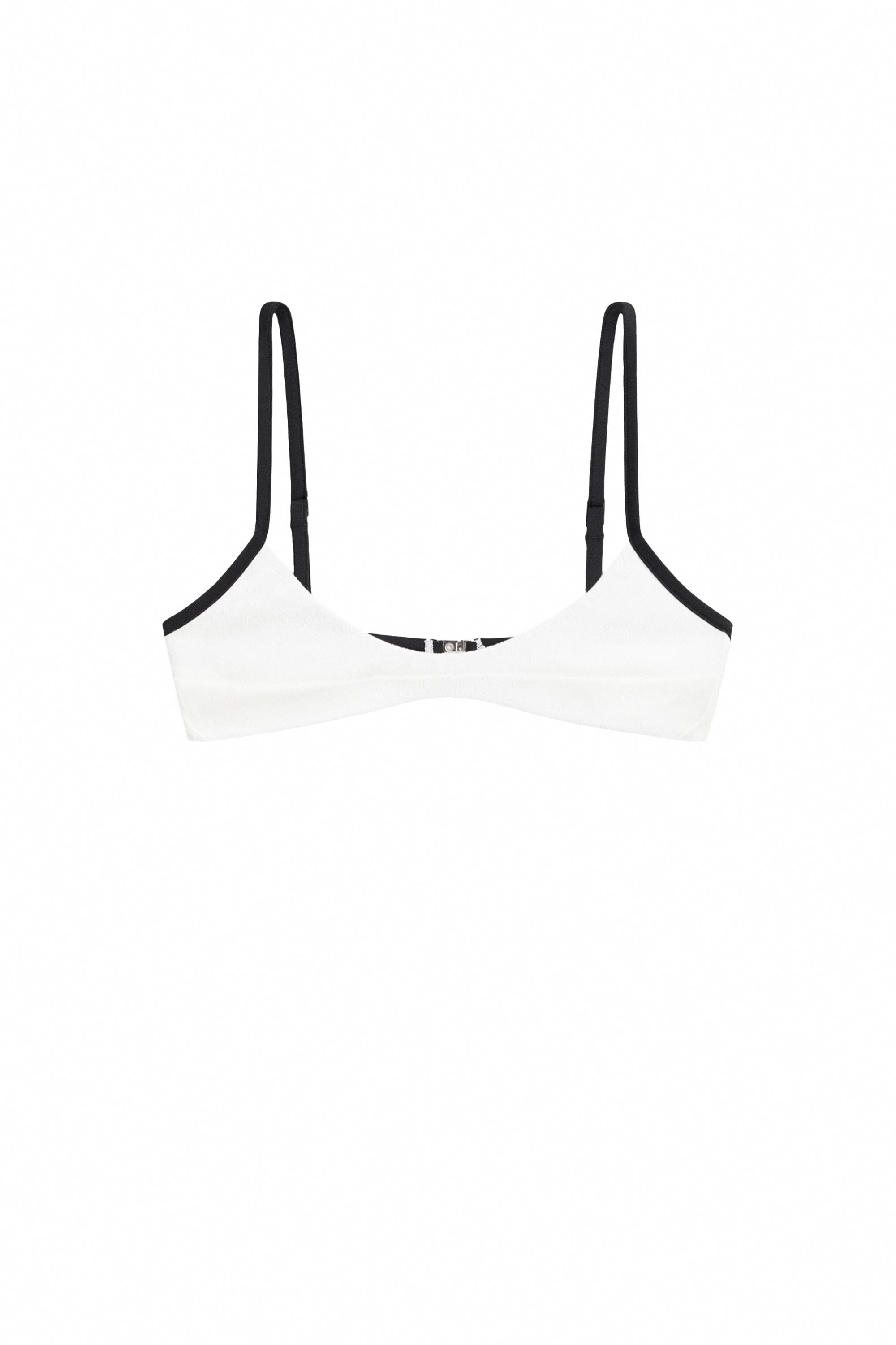 Contrast textured bikini top — Off white