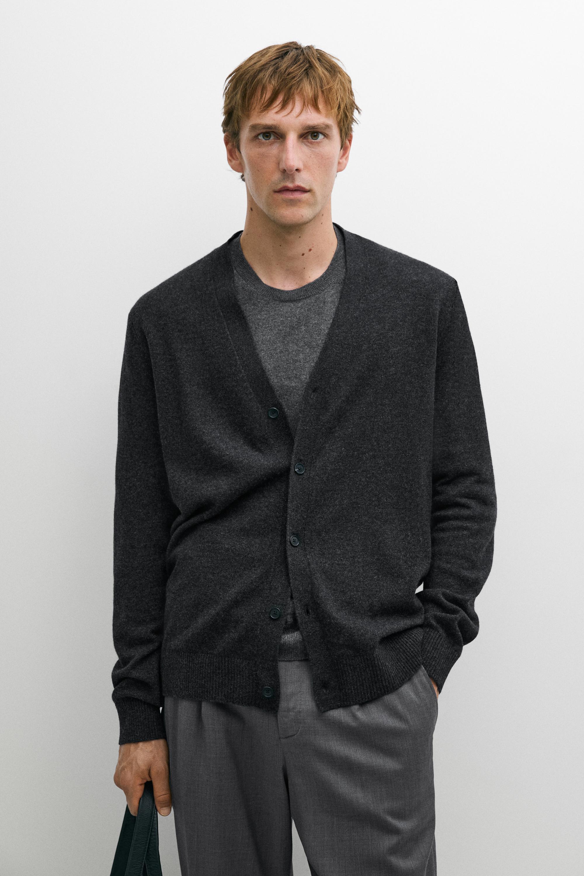100% cashmere button-up knit cardigan