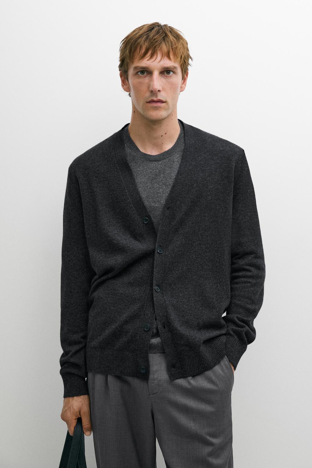 Massimo Dutti 100% kaşmir düyməli trikotaj kardigan
