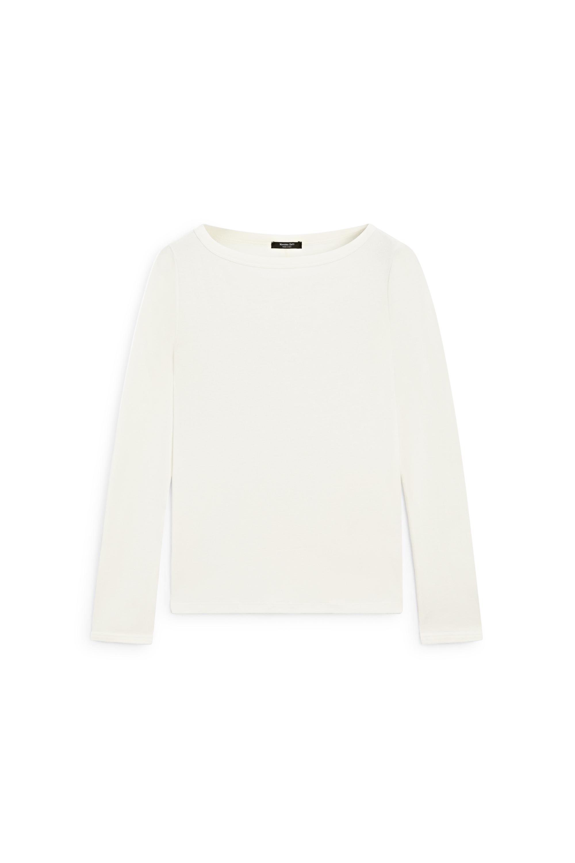 Long Sleeve Boat Neck T-shirt — CREAM