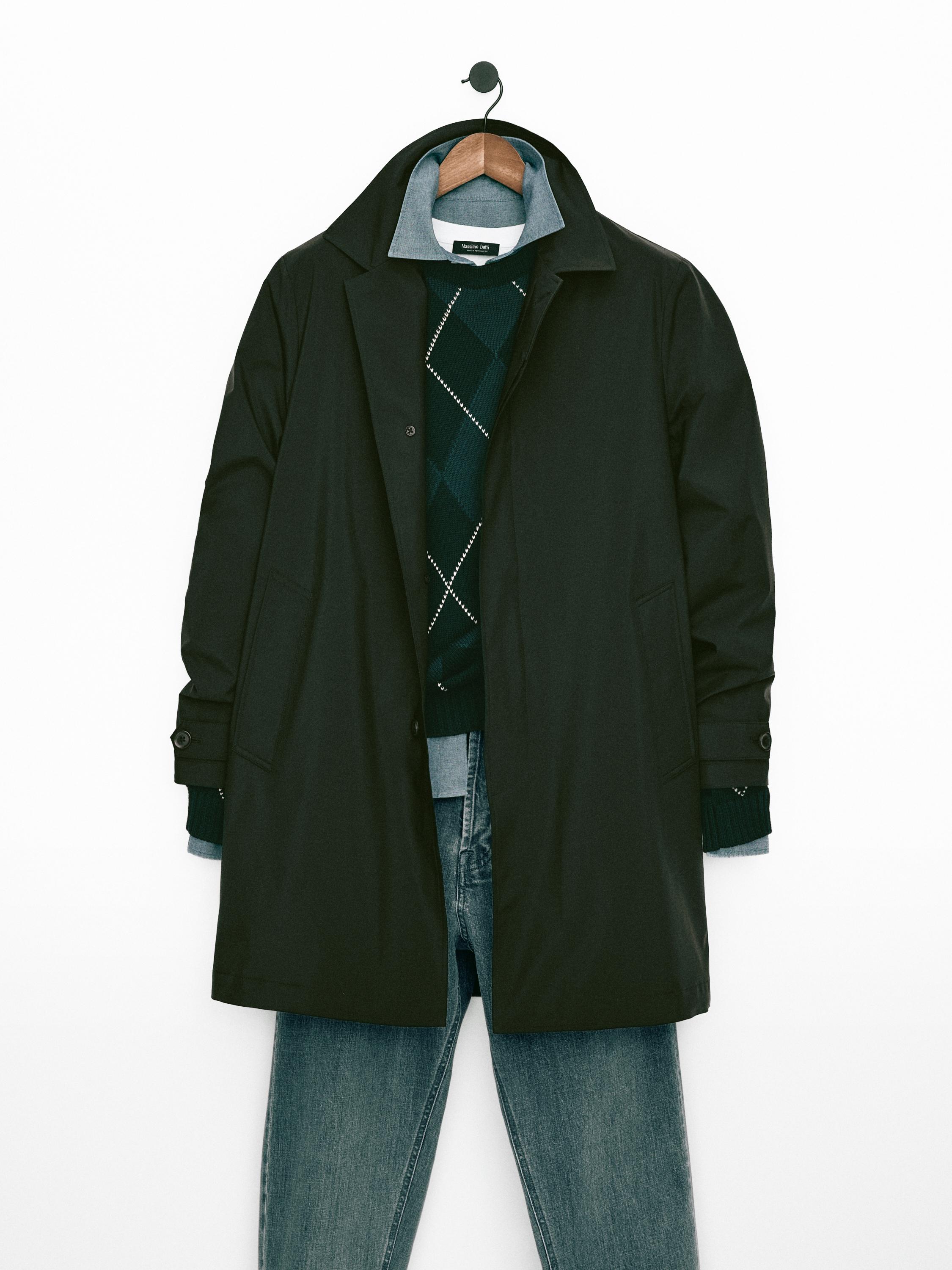 Long hooded parka — NAVY BLUE