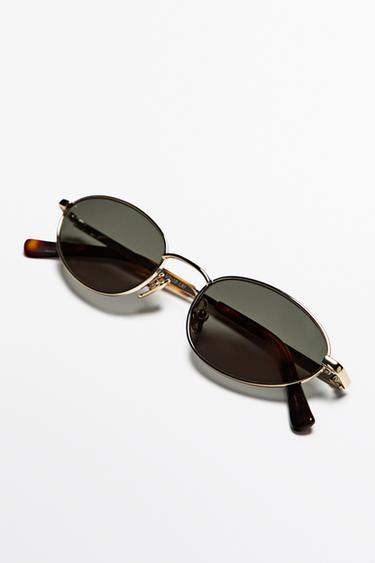 Oval metal sunglasses — GOLDEN 4