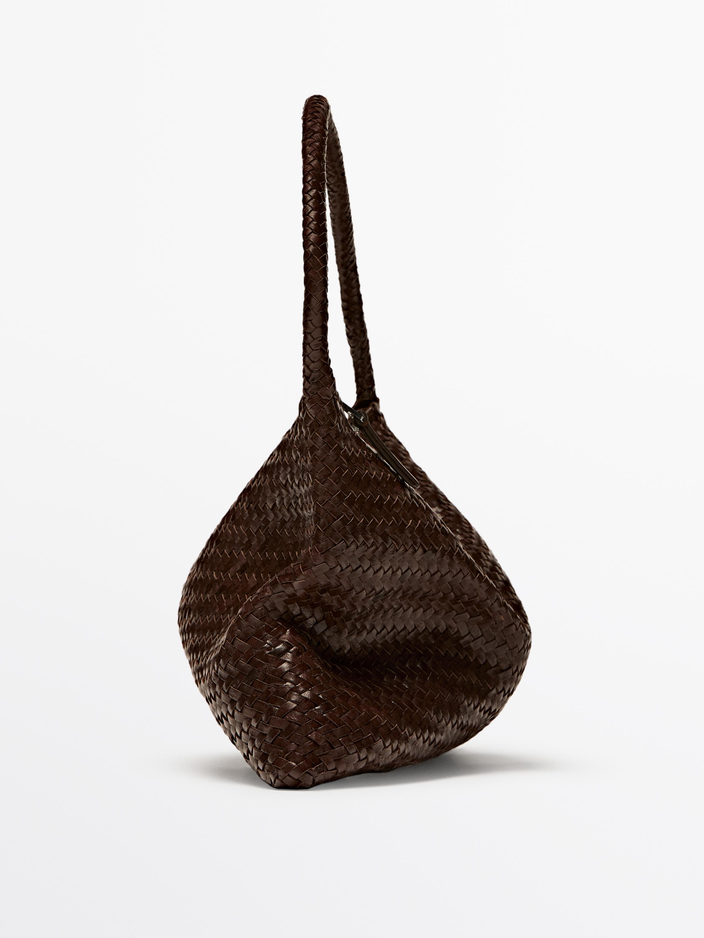 Braided nappa leather bag