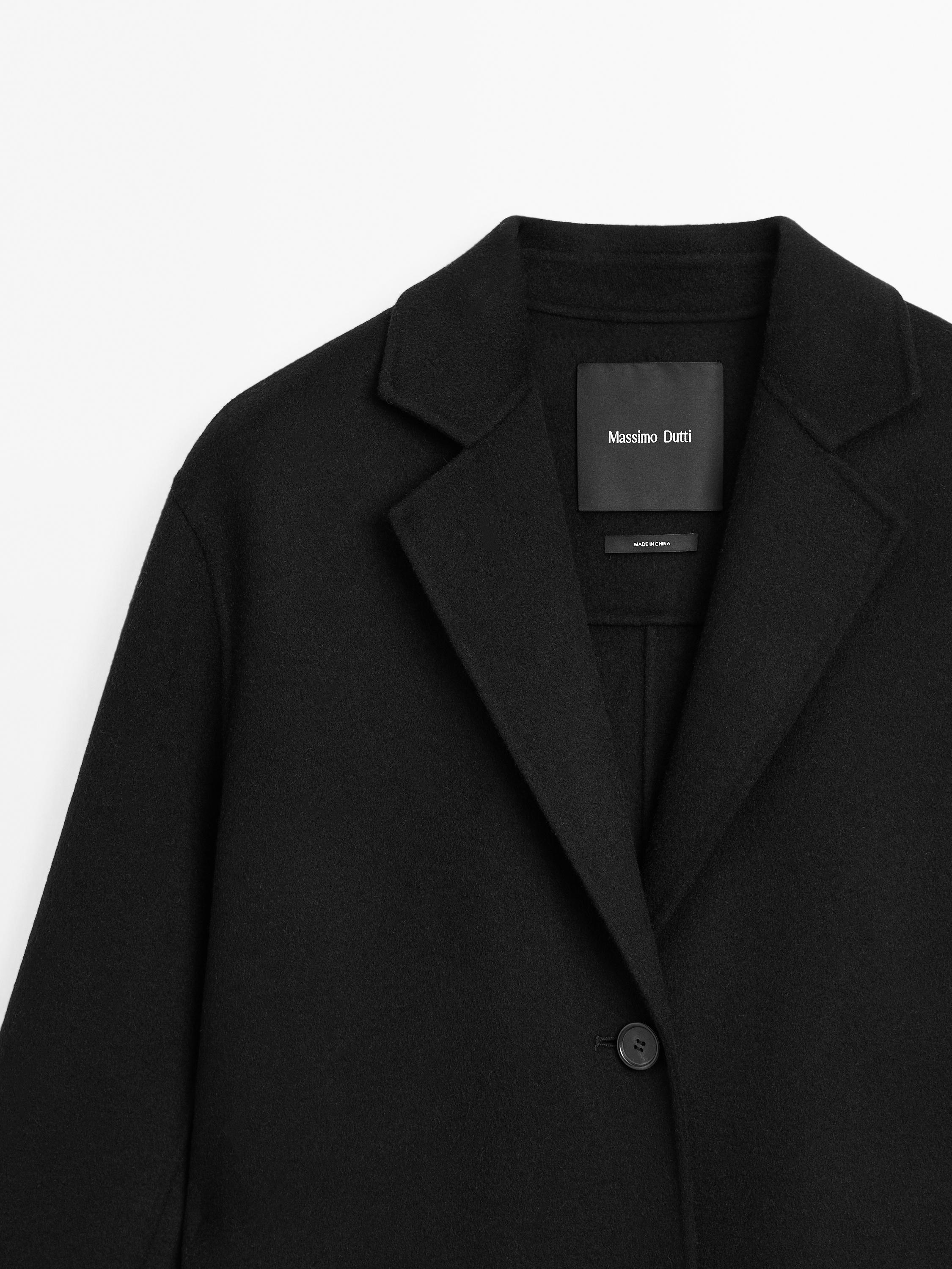 Manteau long en laine mélangée