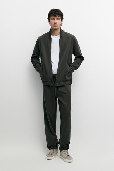 Cotton-Blend Suede Jacket, Co-ord Look — DARK GREEN 1