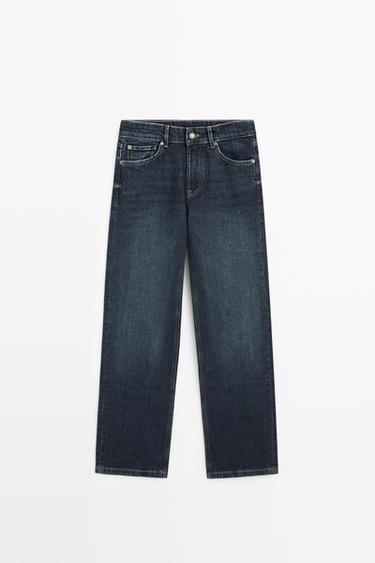 High-waist cropped straight-leg jeans — MEDIUM BLUE 2